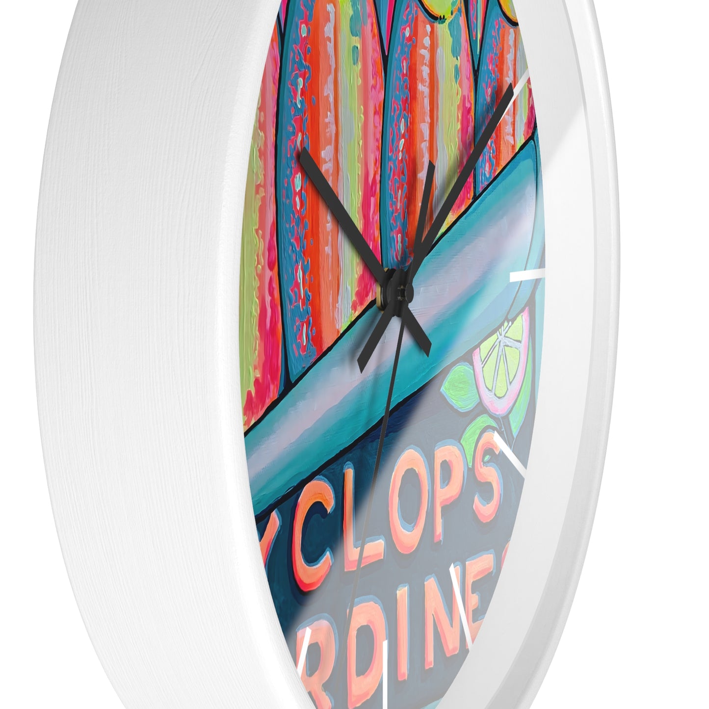 Neon Sardines Pop Art Wall Clock