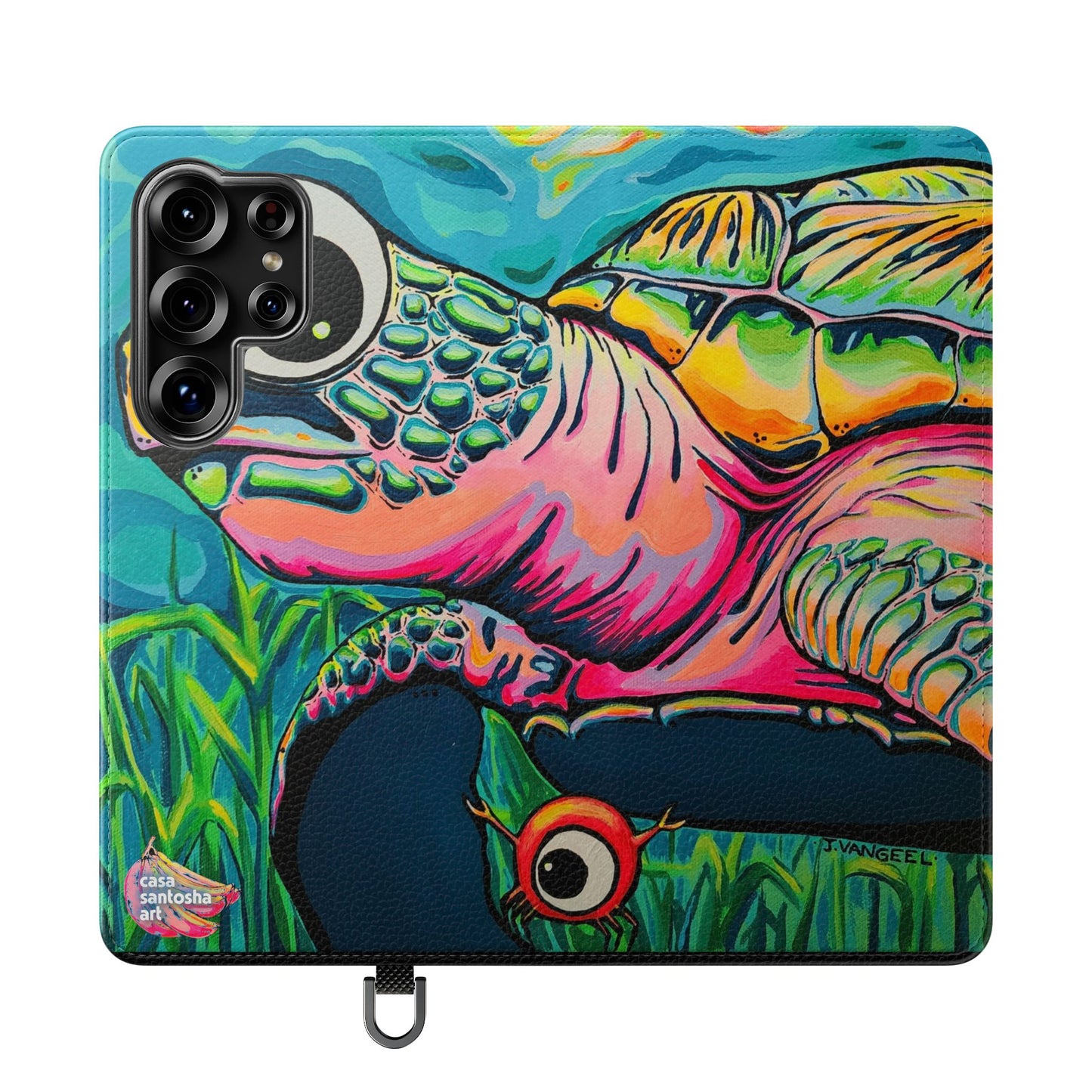 Cyclops Turtle Flip Phone Case – Wallet Cover with Card Slots