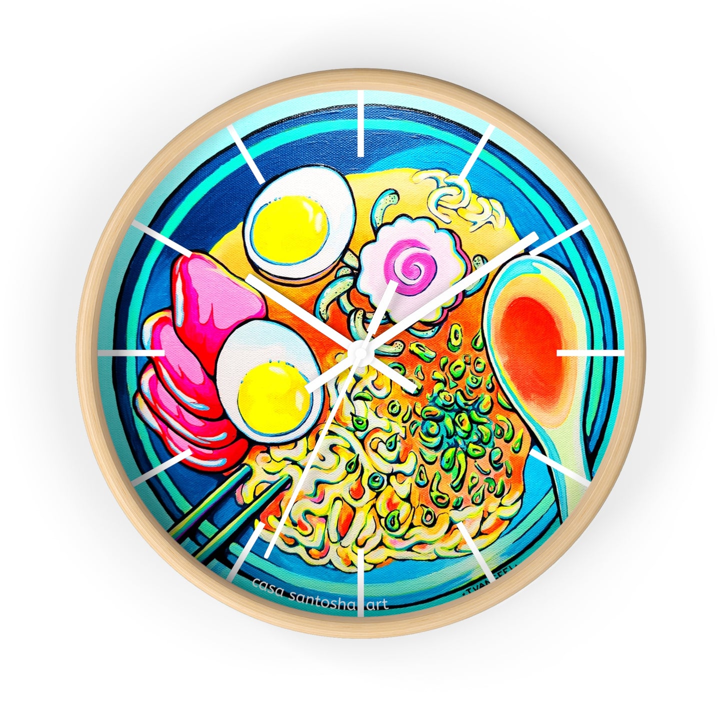 Neon Ramen Pop Art Wall Clock