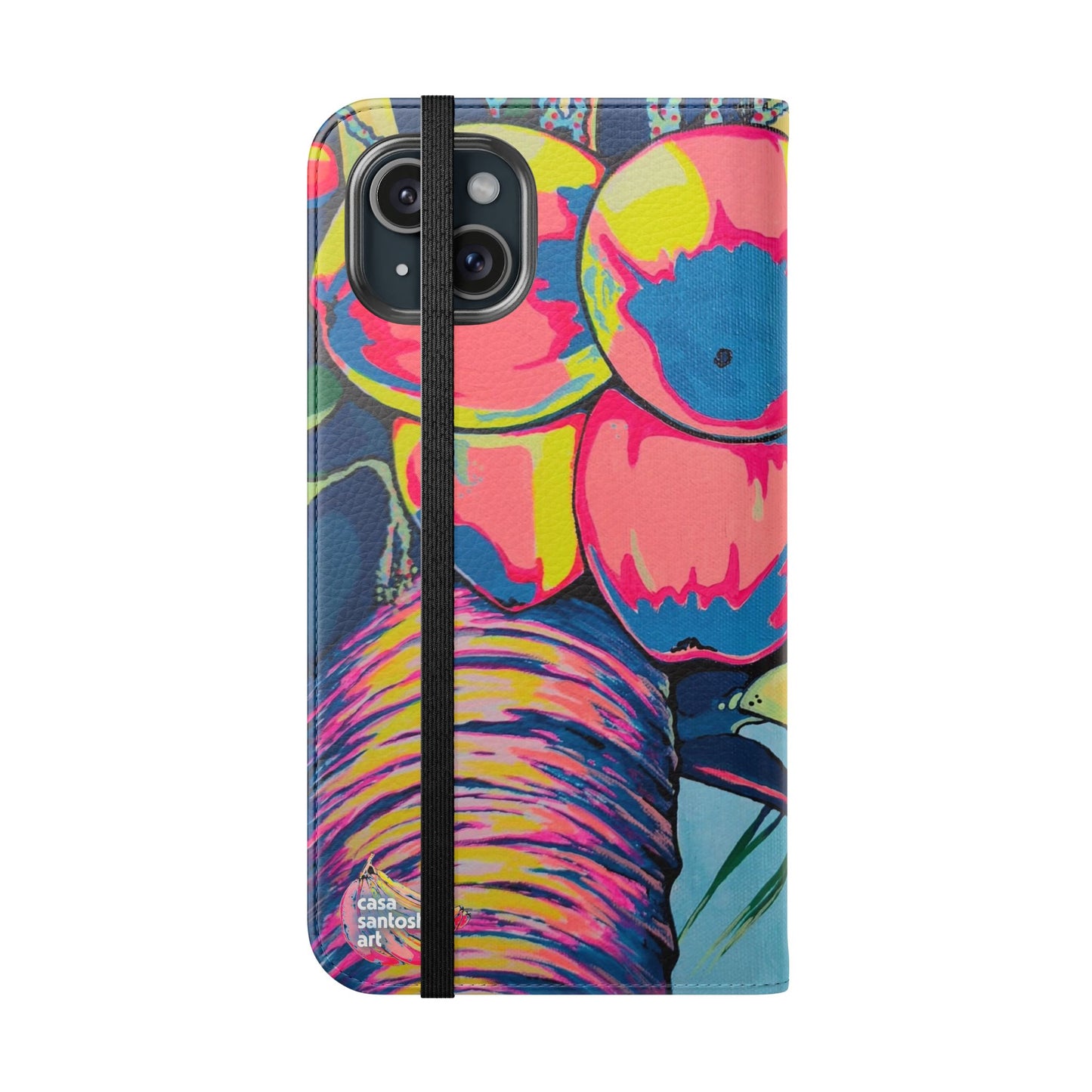 Neon Coconuts Flip Phone Case – Wallet Cover with Card Slots
