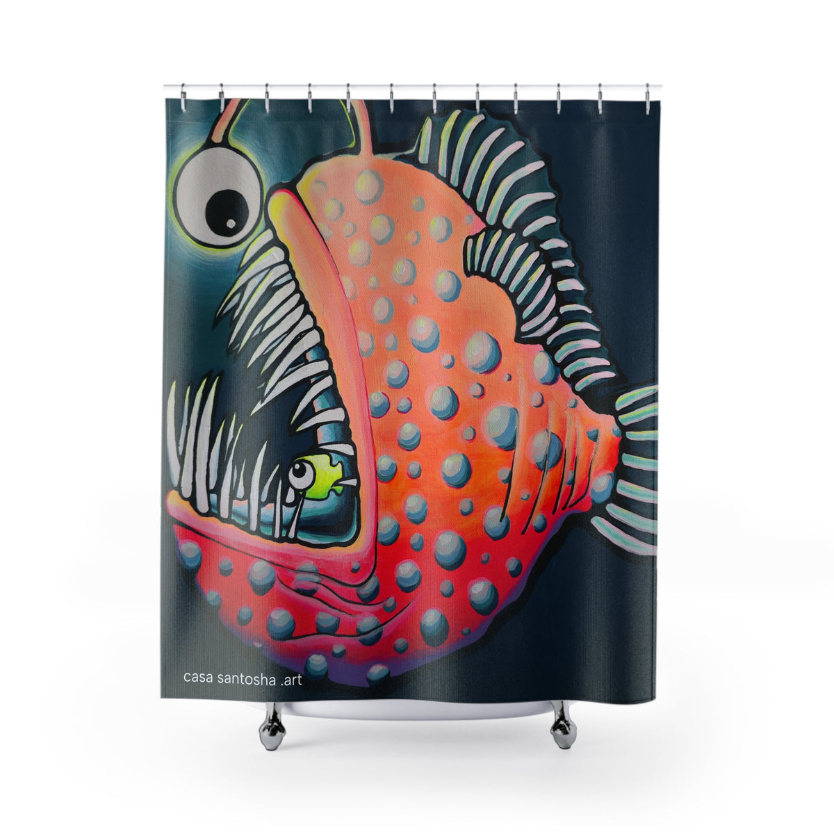 Cyclops Anglerfish Pop Art Shower Curtain