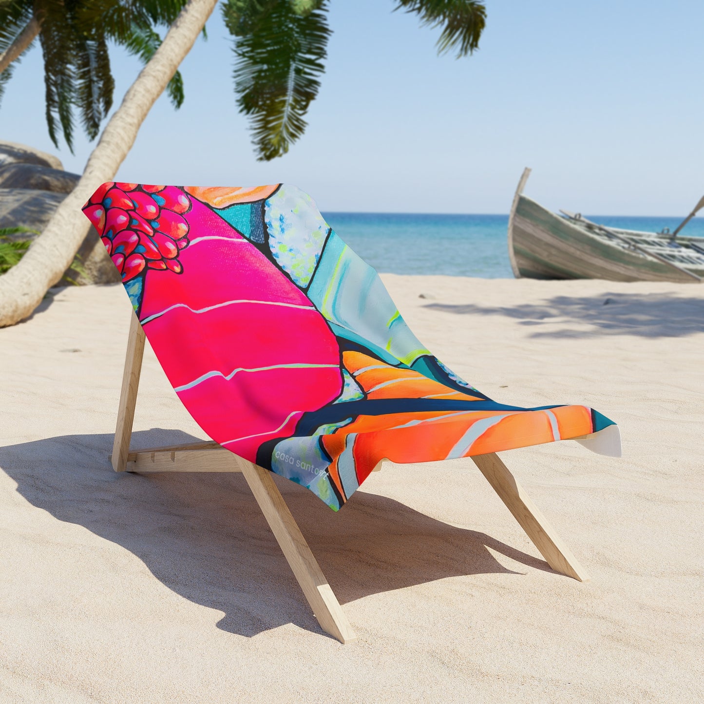 Serviette de plage néon pour l'été et les vacances