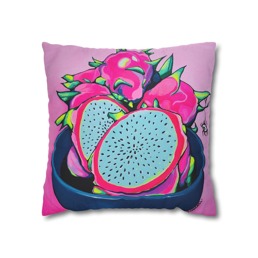 Neon Pink Dragon Fruit Pillowcase for Throw Pillow, Cover Only