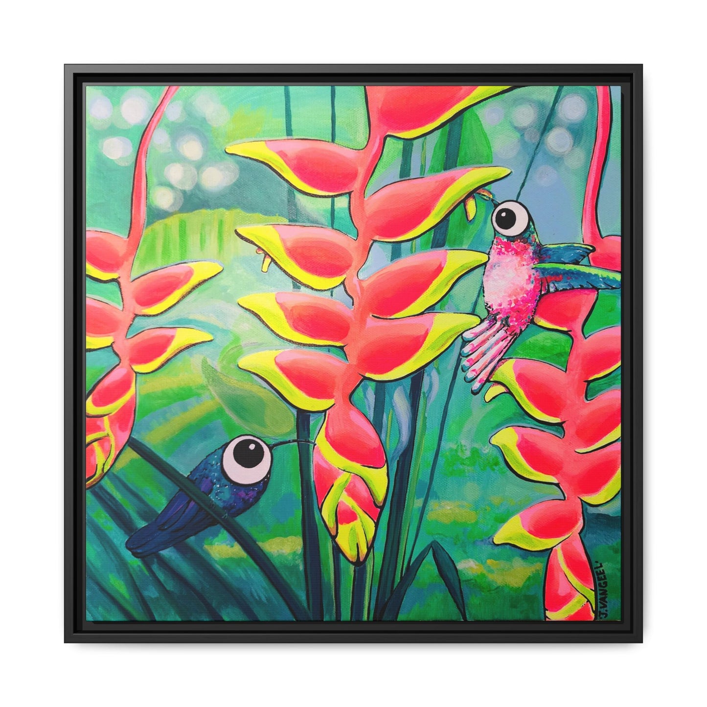 Framed Cyclops Hummingbirds Canvas Print