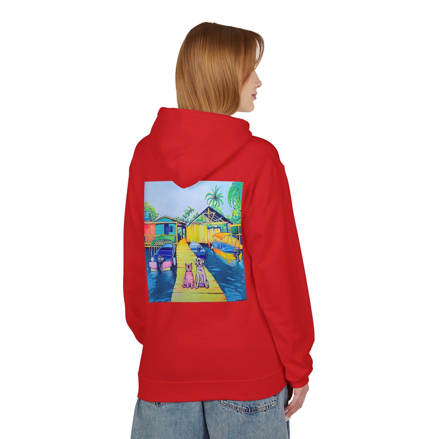 Unisex Cyclops Cat and Dog in Bocas Soft Hoodie