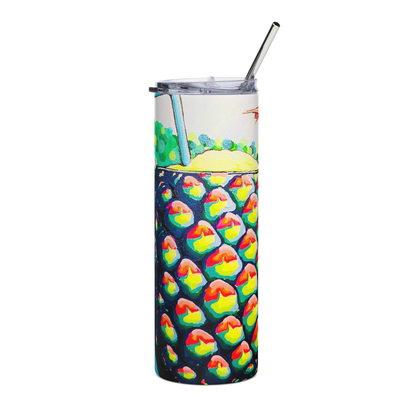 Neon Piña Colada Stainless Steel Tumbler, 20oz | Fun Travel Mug, Eco-Friendly