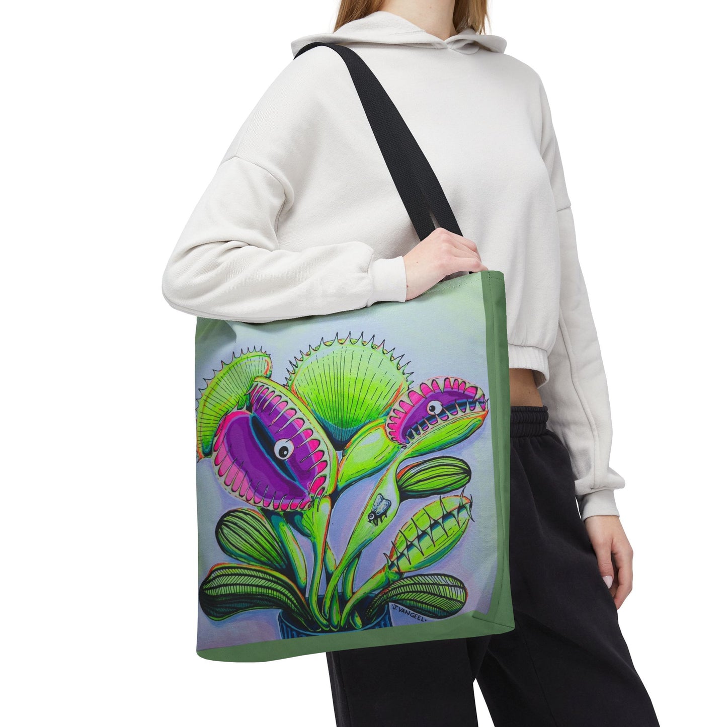 Premium Cyclops Venus Fly Trap Tote Bag, Original Artist Design, Reusable Shopping Tote,  Eco-Friendly