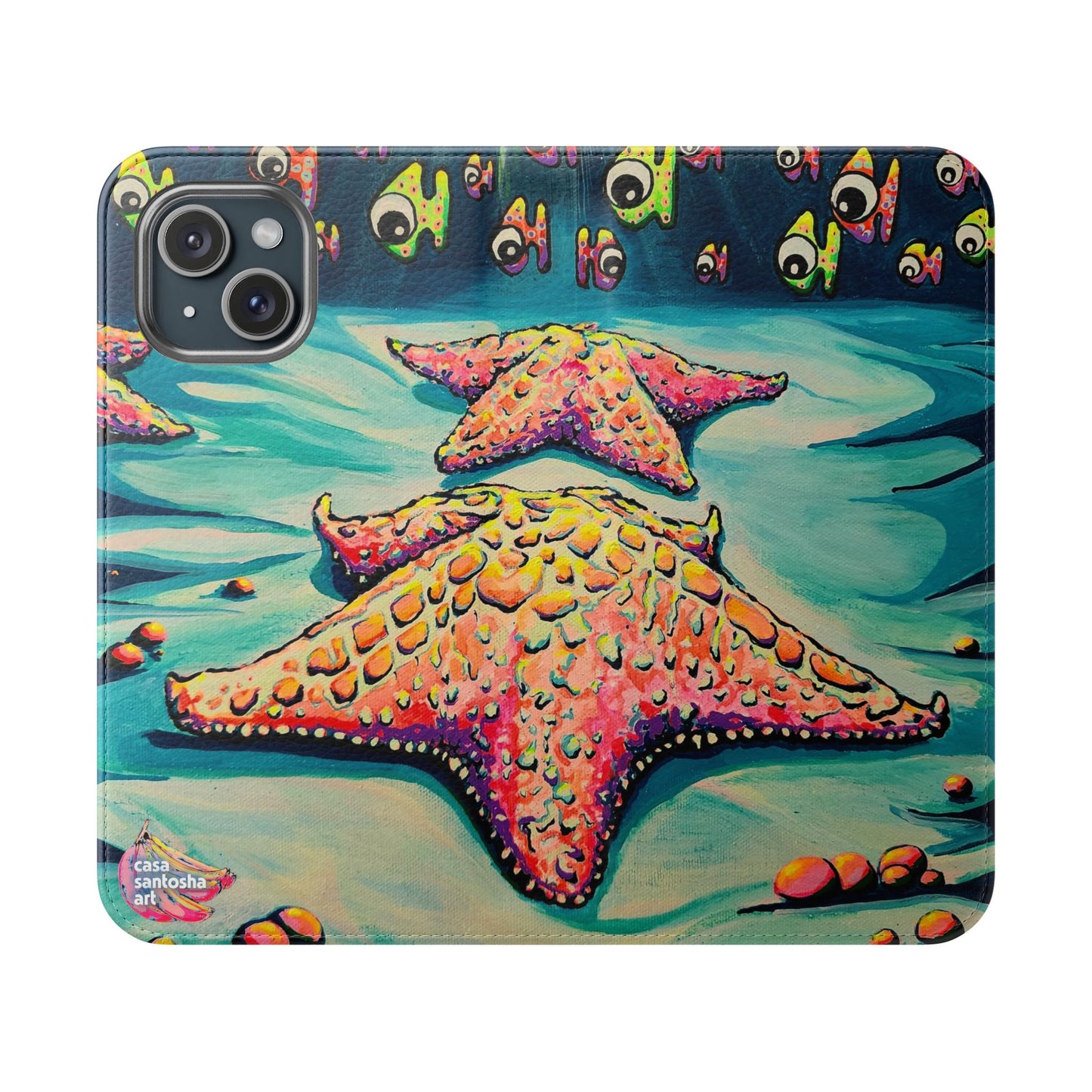Cyclops Starfish Flip Phone Case – Wallet Cover with Card Slots