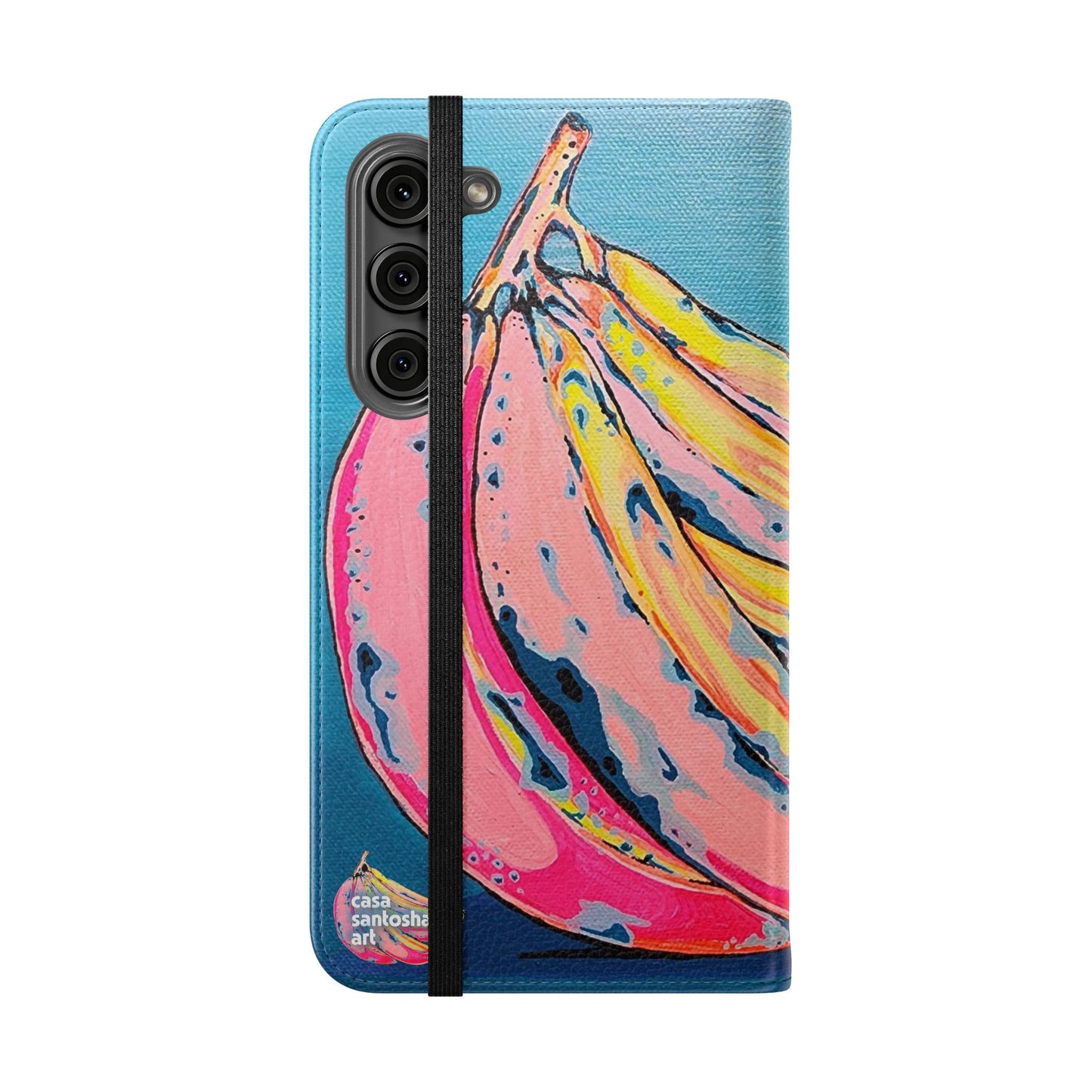 Neon Bananas Flip Phone Case – Wallet Cover with Card Slots