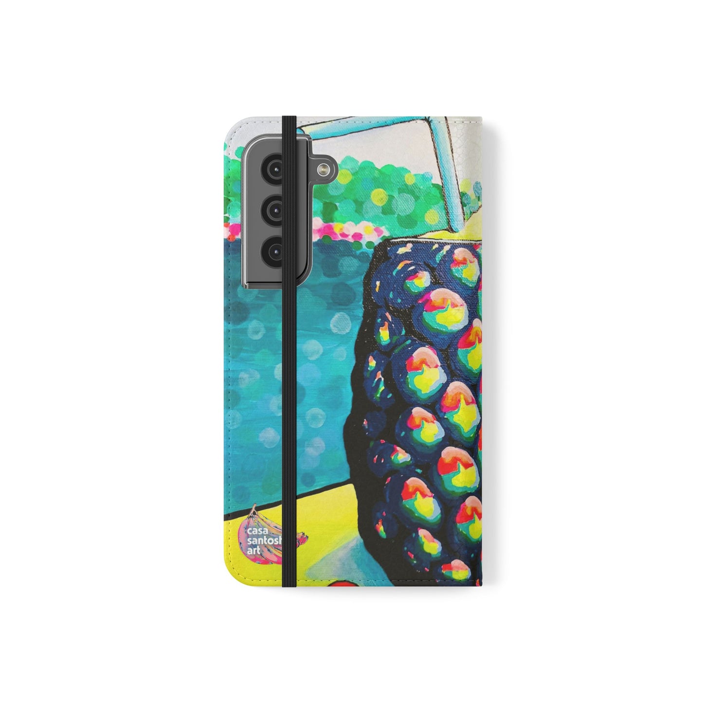 Neon Piña Colada Flip Phone Case – Wallet Cover with Card Slots