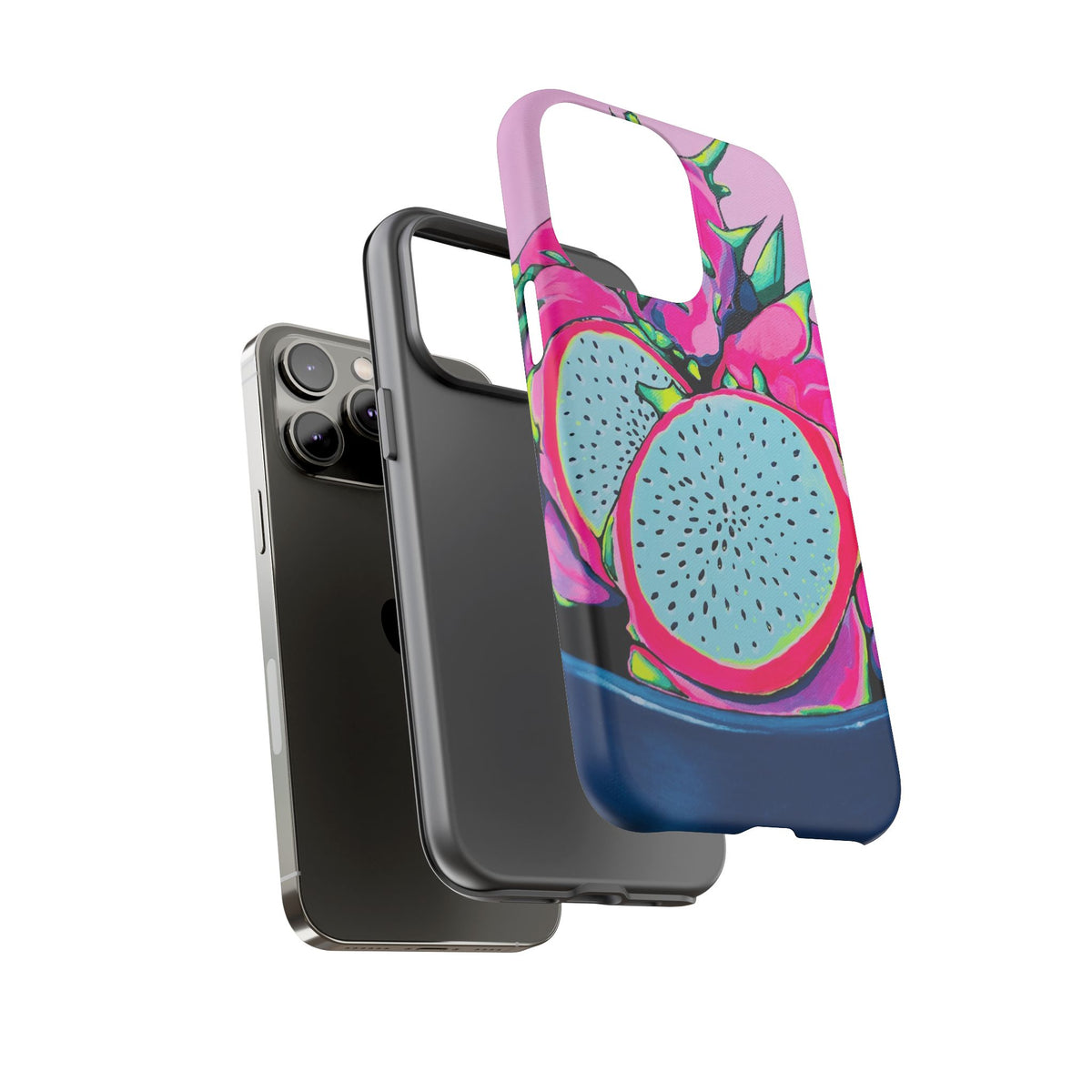 Coque de téléphone résistante Pitaya Rose Néon