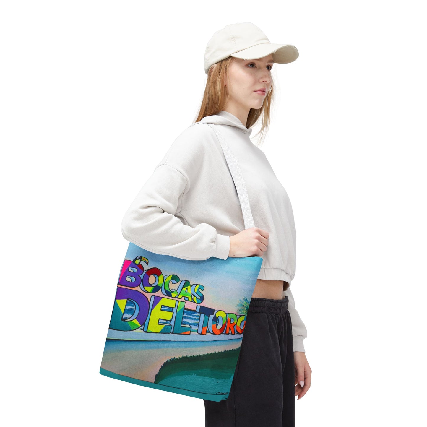 Premium Bocas Del Toro Sign Tote Bag, Original Artist Design, Reusable Shopping Tote,  Eco-Friendly