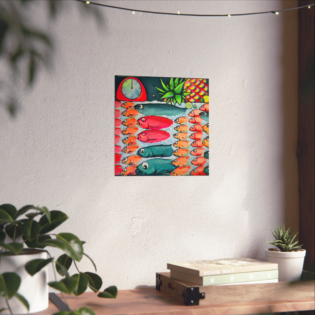Neon Cabo Fish Market Giclée Art Poster