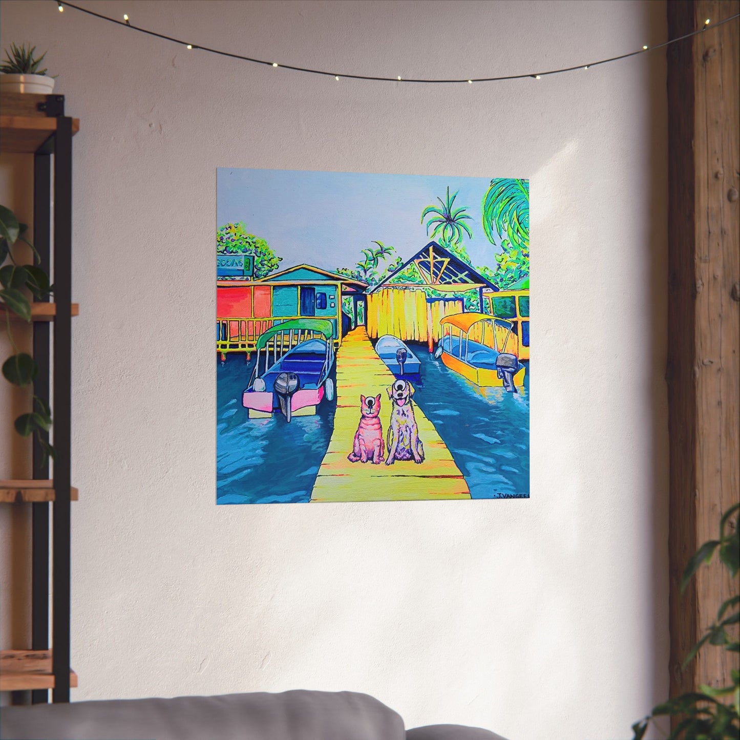 Cyclops Cat and Dog in Bocas Giclée Art Poster