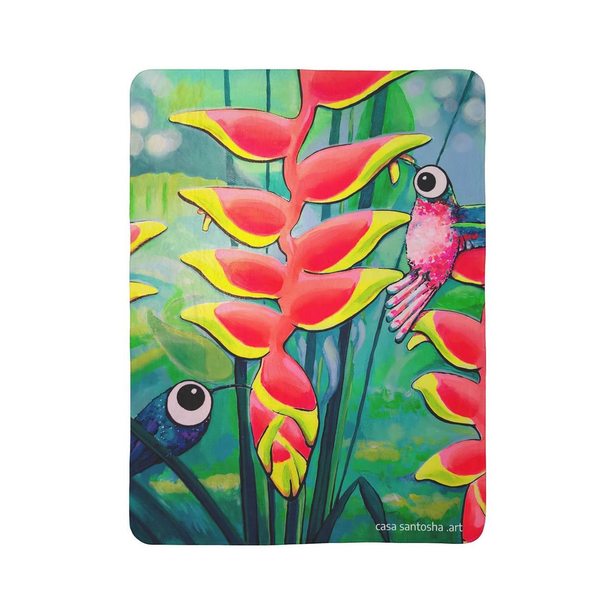 Cyclops Hummingbirds Fleece Sherpa Blanket