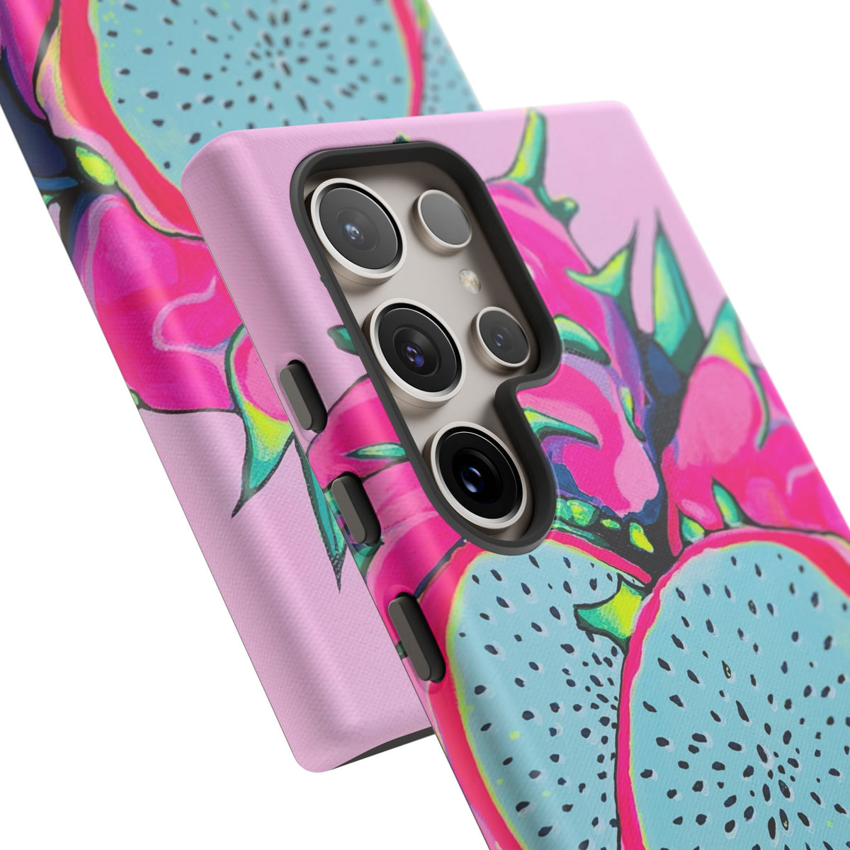 Coque de téléphone résistante Pitaya Rose Néon