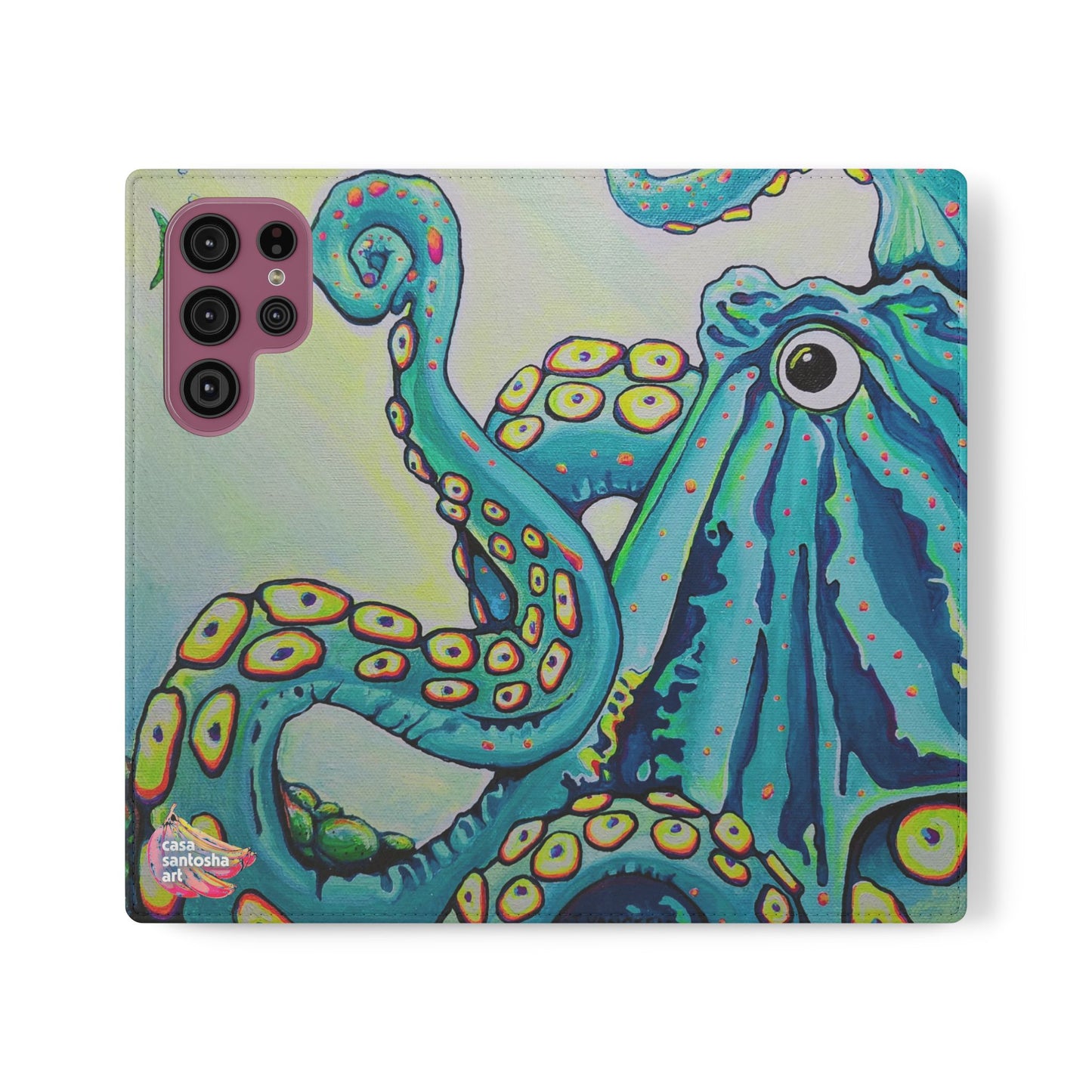 Cyclops Octopus Flip Phone Case – Wallet Cover with Card Slots