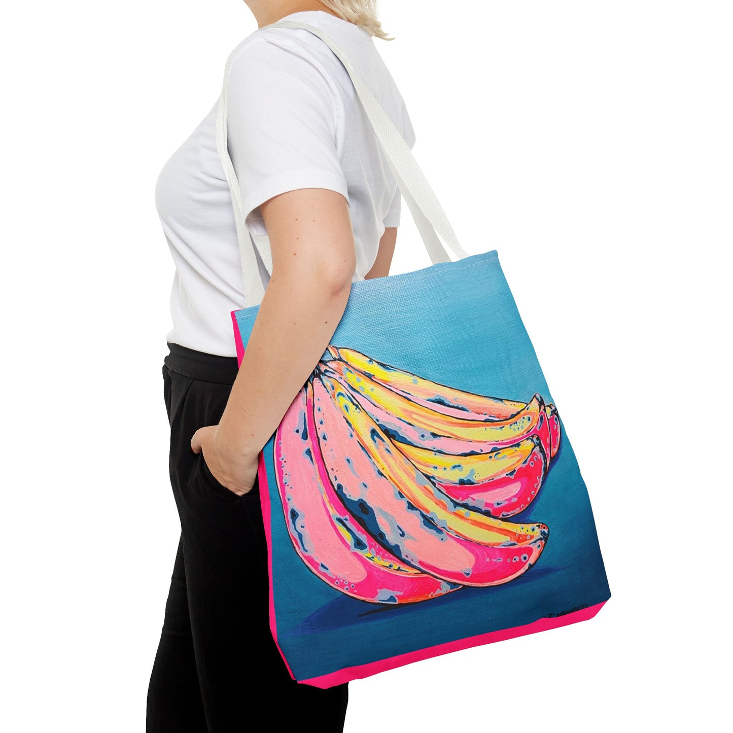 Premium Neon Bananas Tote Bag, Original Artist Design, Reusable Shopping Tote, Eco-Friendly