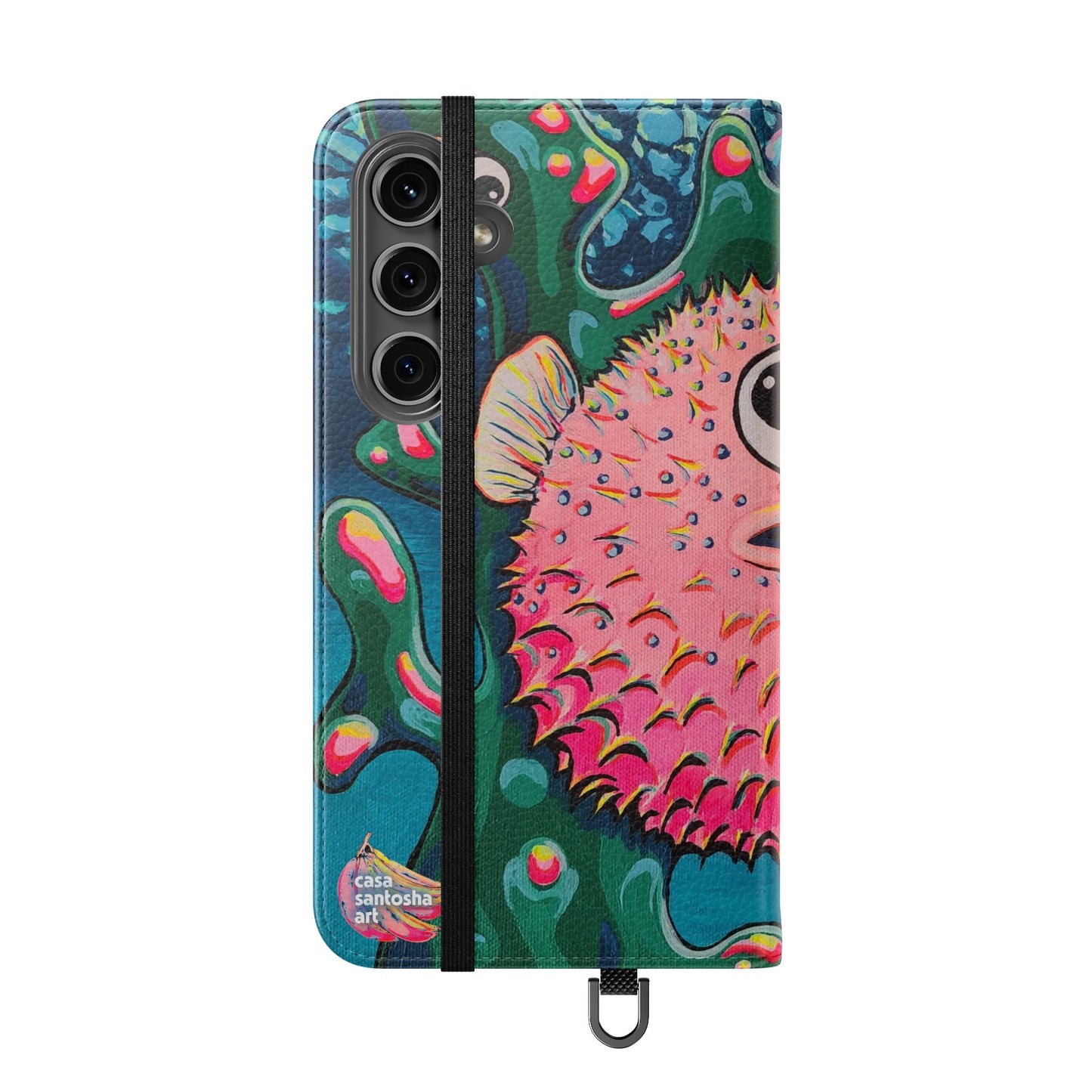Cyclops Pufferfish Flip Phone Case – Wallet Cover with Card Slots