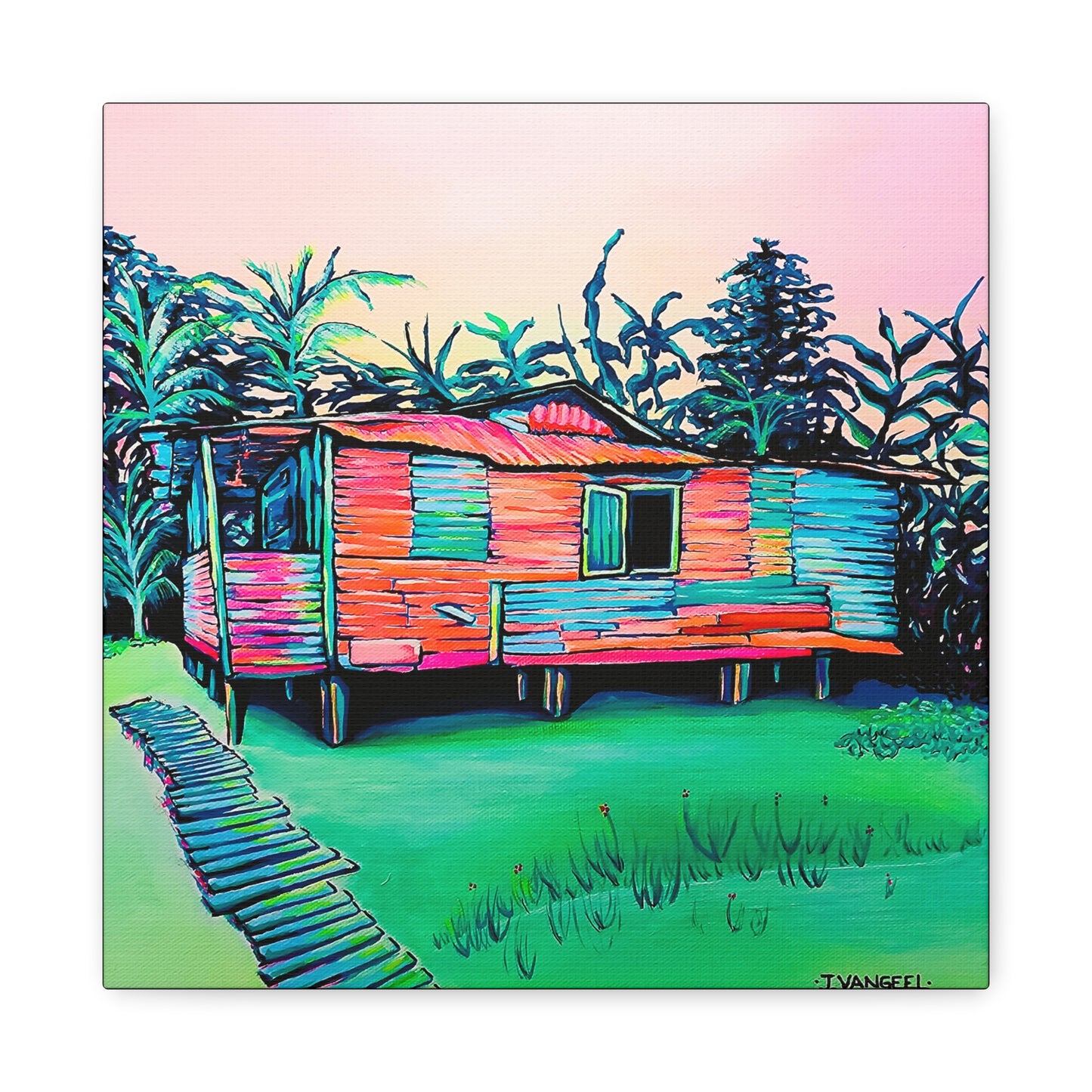 Luis Russell House Bocas Original Canvas Art Print, Gift, Unique Wall Decor