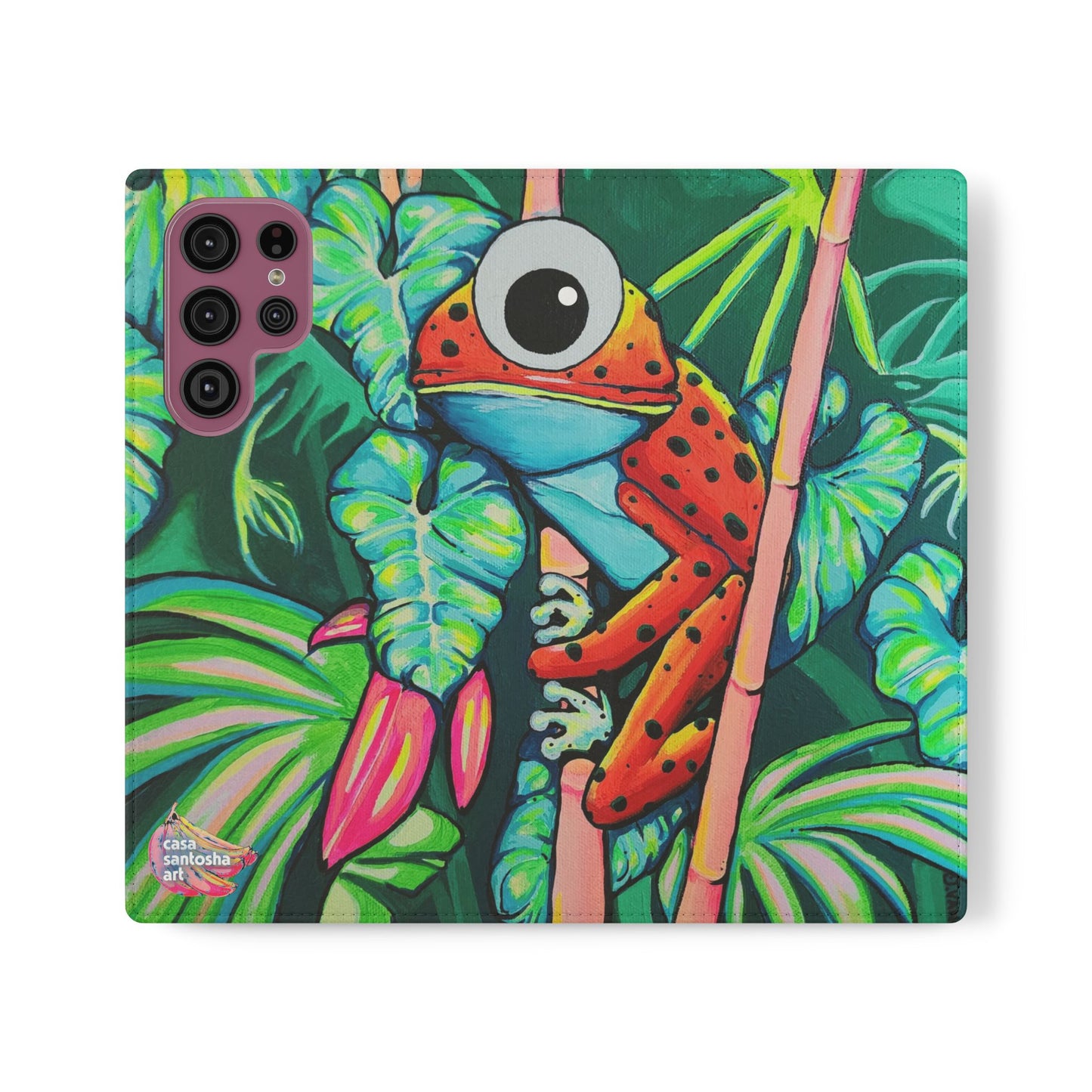 Cyclops Red Frog Flip Phone Case – Wallet Cover with Card Slots