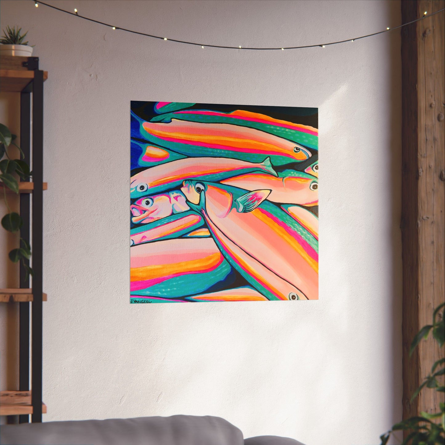 Neon Fish Giclée Art Poster