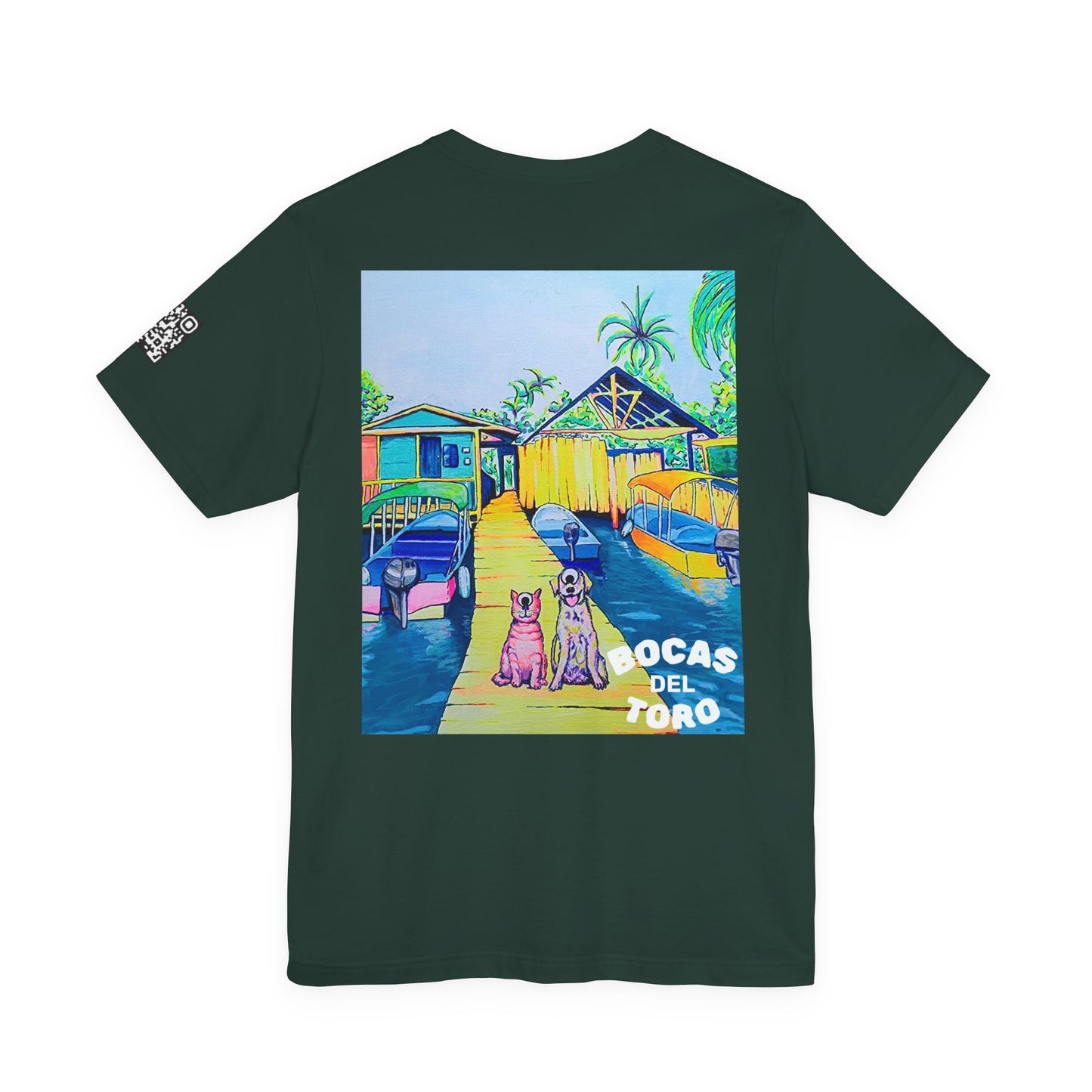 Unisex Cyclops Cat And Dog in Bocas Tee