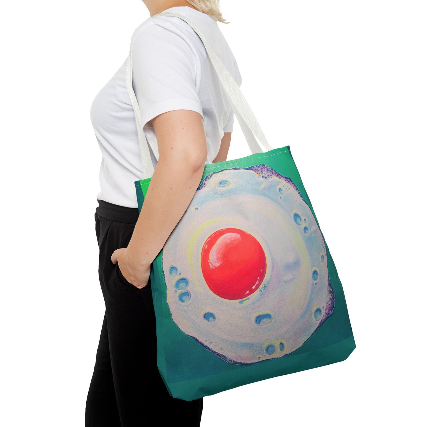 Premium Neon Fried Egg Tote Bag, Original Artist Design, Reusable Shopping Tote,  Eco-Friendly