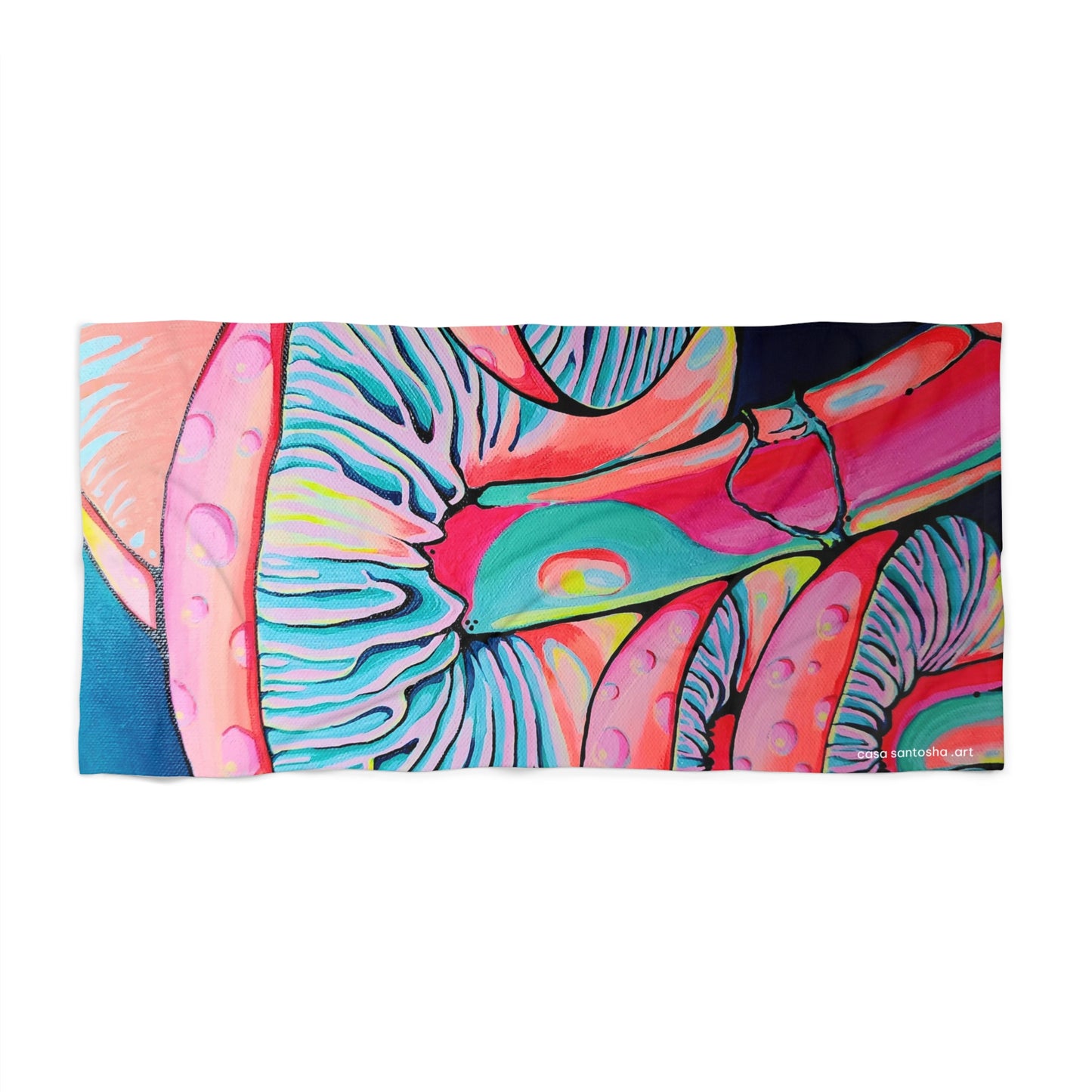 Trippy Mushrooms Beach Towel for Summer Fun and Vacation Essentials