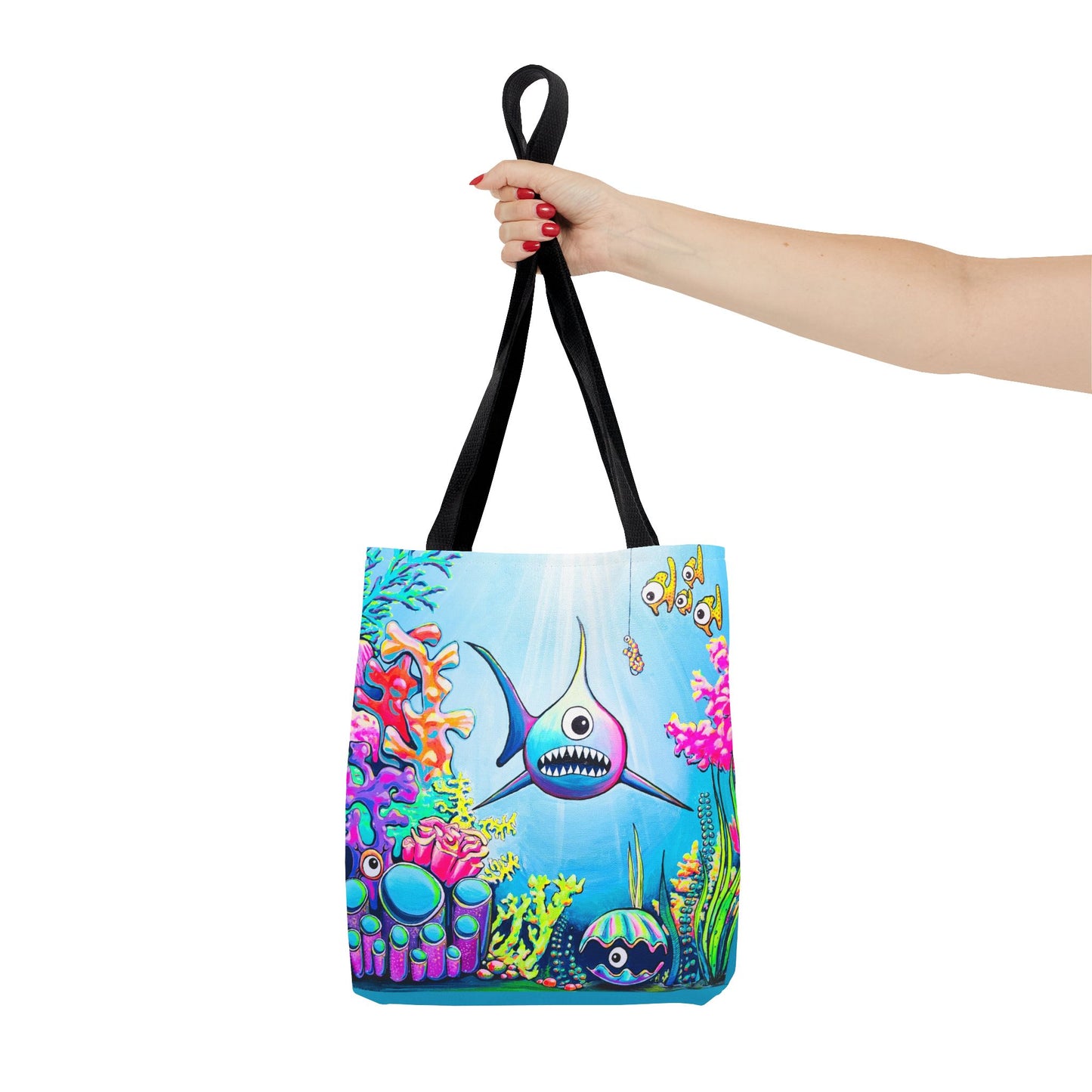 Premium Cyclops Shark Tote Bag, Original Artist Design, Reusable Shopping Tote,  Eco-Friendly