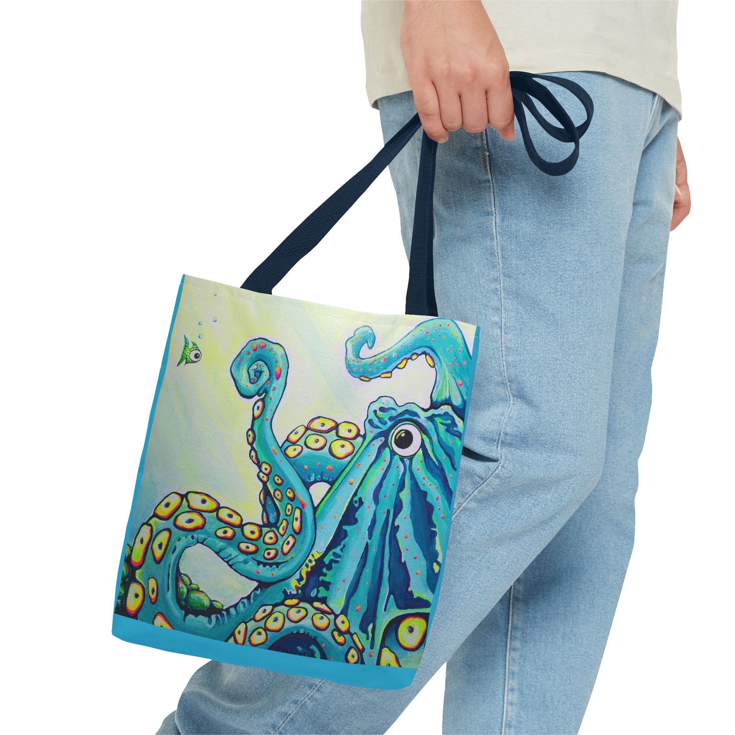 Premium Cyclops Octopus Tote Bag, Original Artist Design, Reusable Shopping Tote,  Eco-Friendly