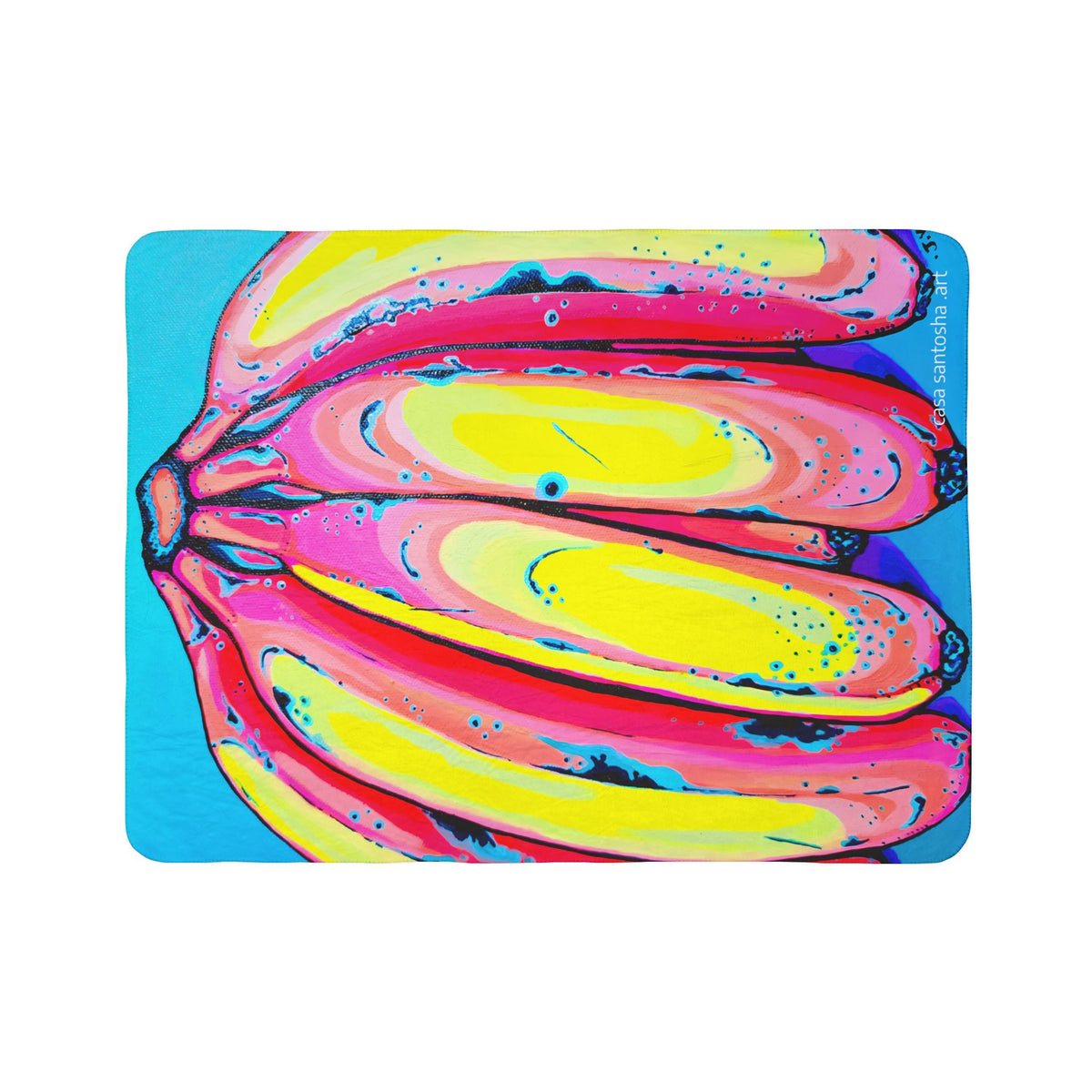 Neon Fat Bananas Fleece Sherpa Blanket