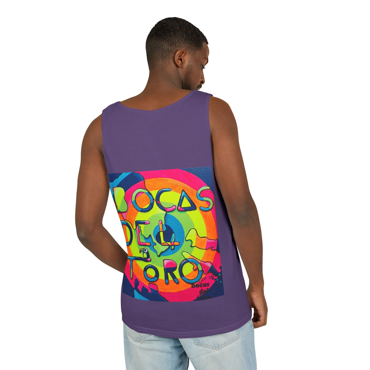 Unisex Bocas Del Toro Islands Tank Top - neon pop art by Casa Santosha Art