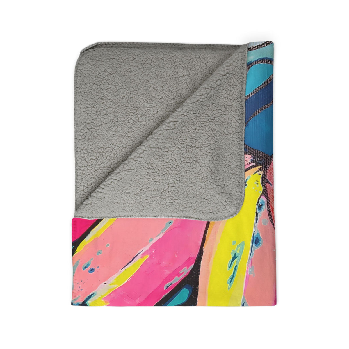 Neon Primitivo Bananas Fleece Sherpa Blanket