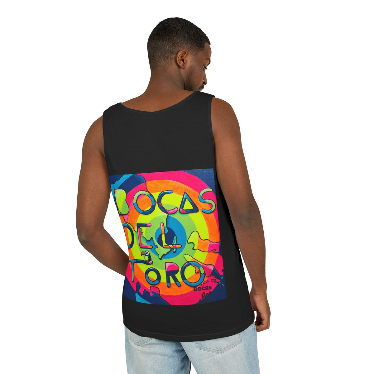 Unisex Bocas Del Toro Islands Tank Top - neon pop art by Casa Santosha Art