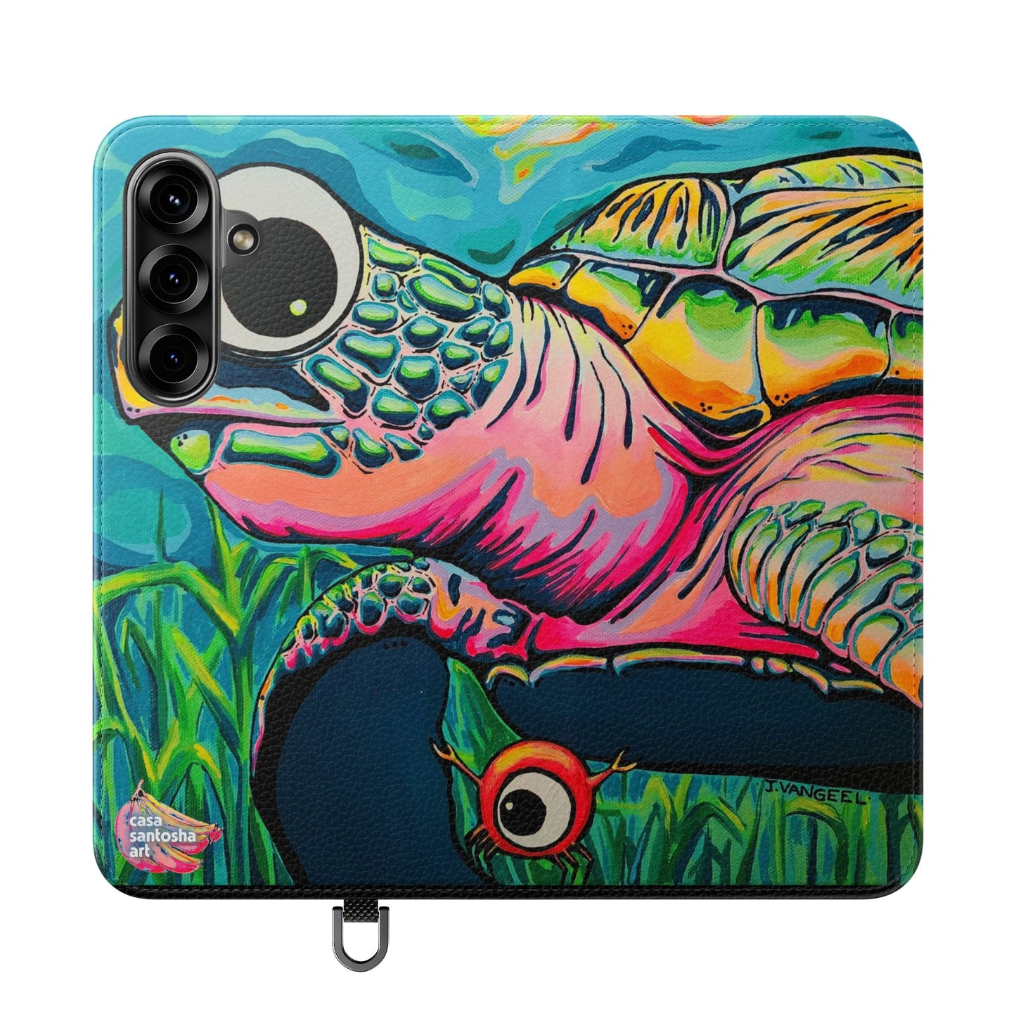 Cyclops Turtle Flip Phone Case – Wallet Cover with Card Slots