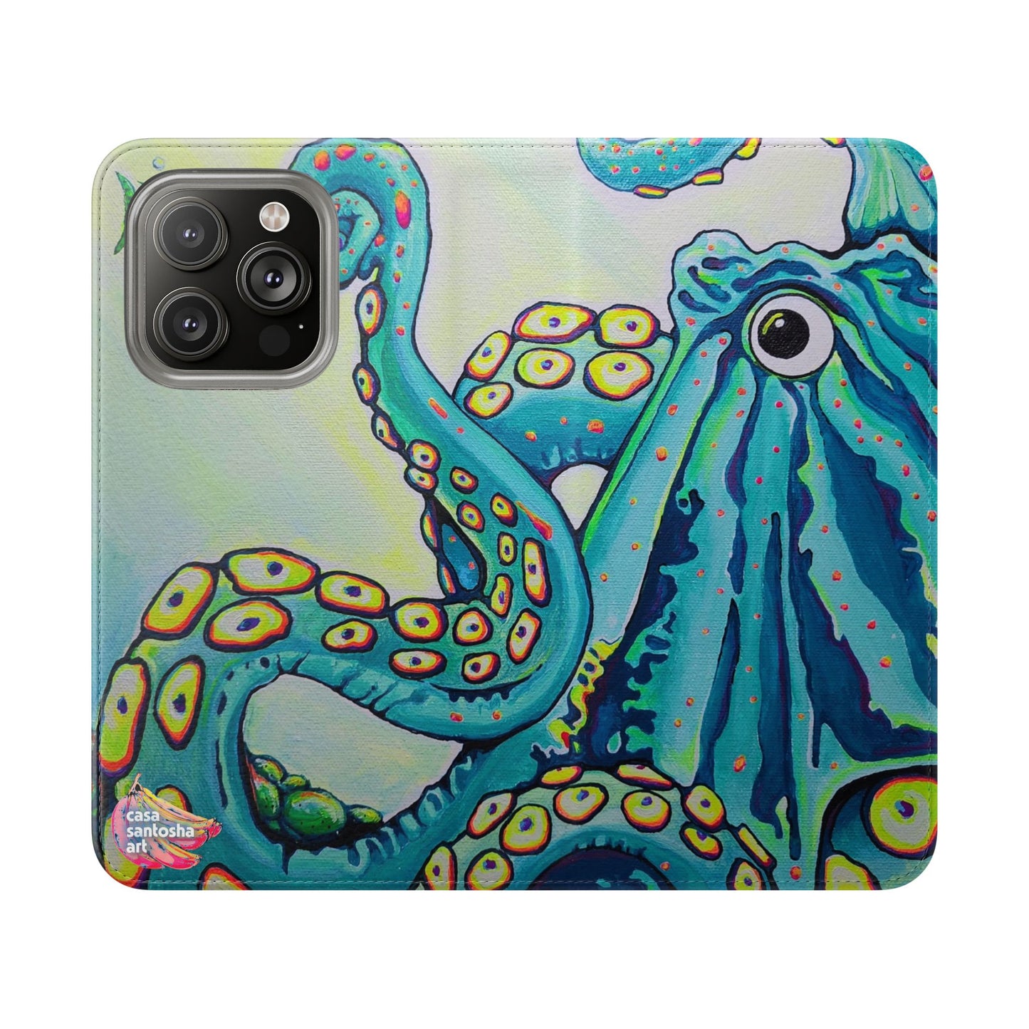 Cyclops Octopus Flip Phone Case – Wallet Cover with Card Slots