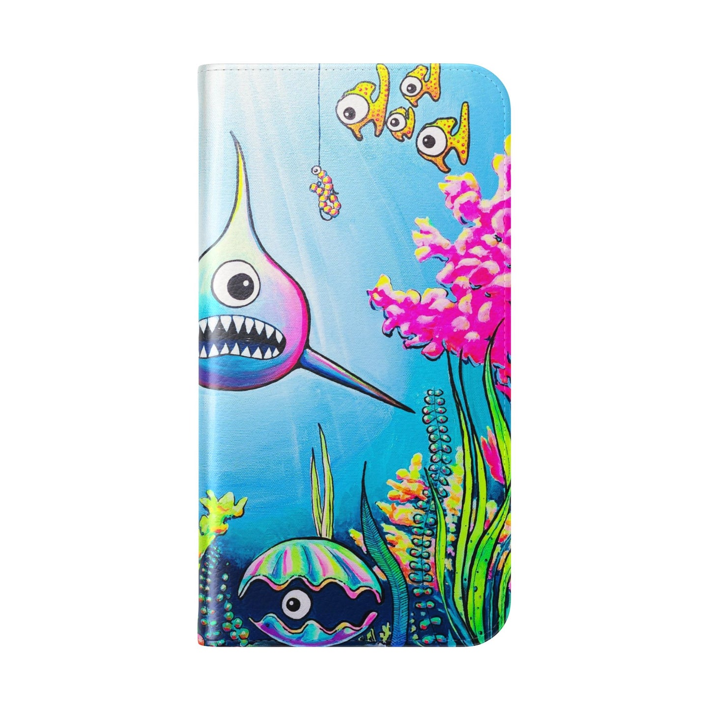 Cyclops Shark Flip Phone Case – Wallet Cover with Card Slots