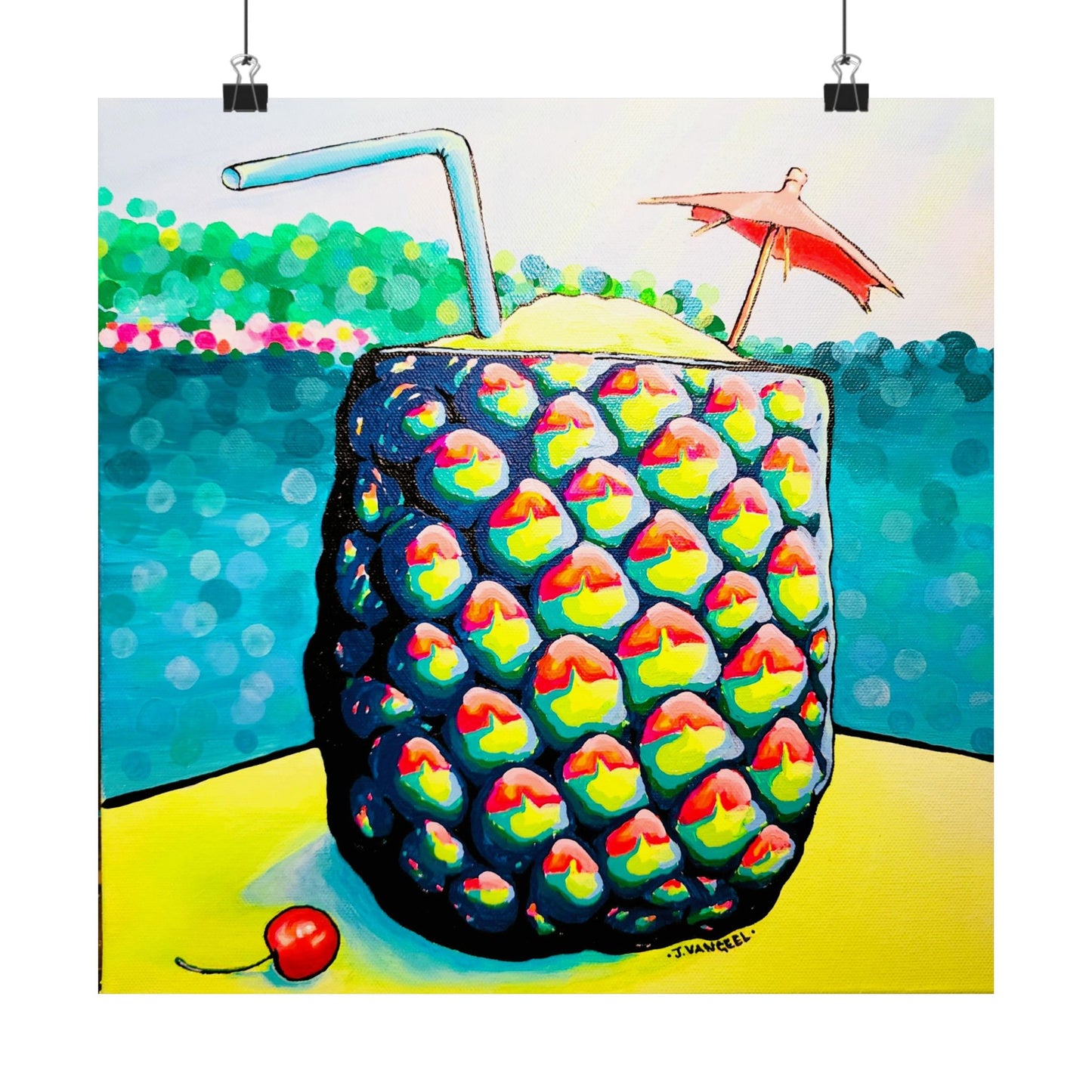 Neon Piña Colada Giclée Art Poster