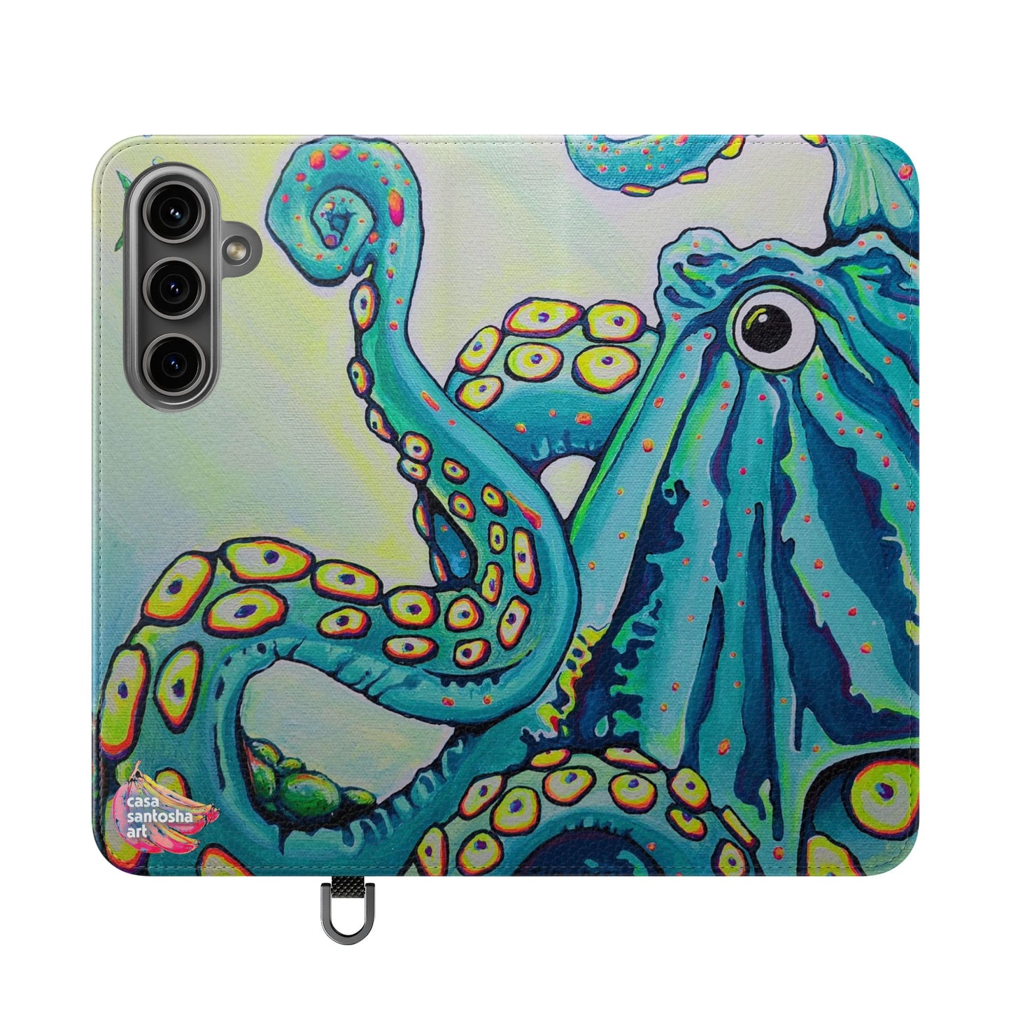 Cyclops Octopus Flip Phone Case – Wallet Cover with Card Slots