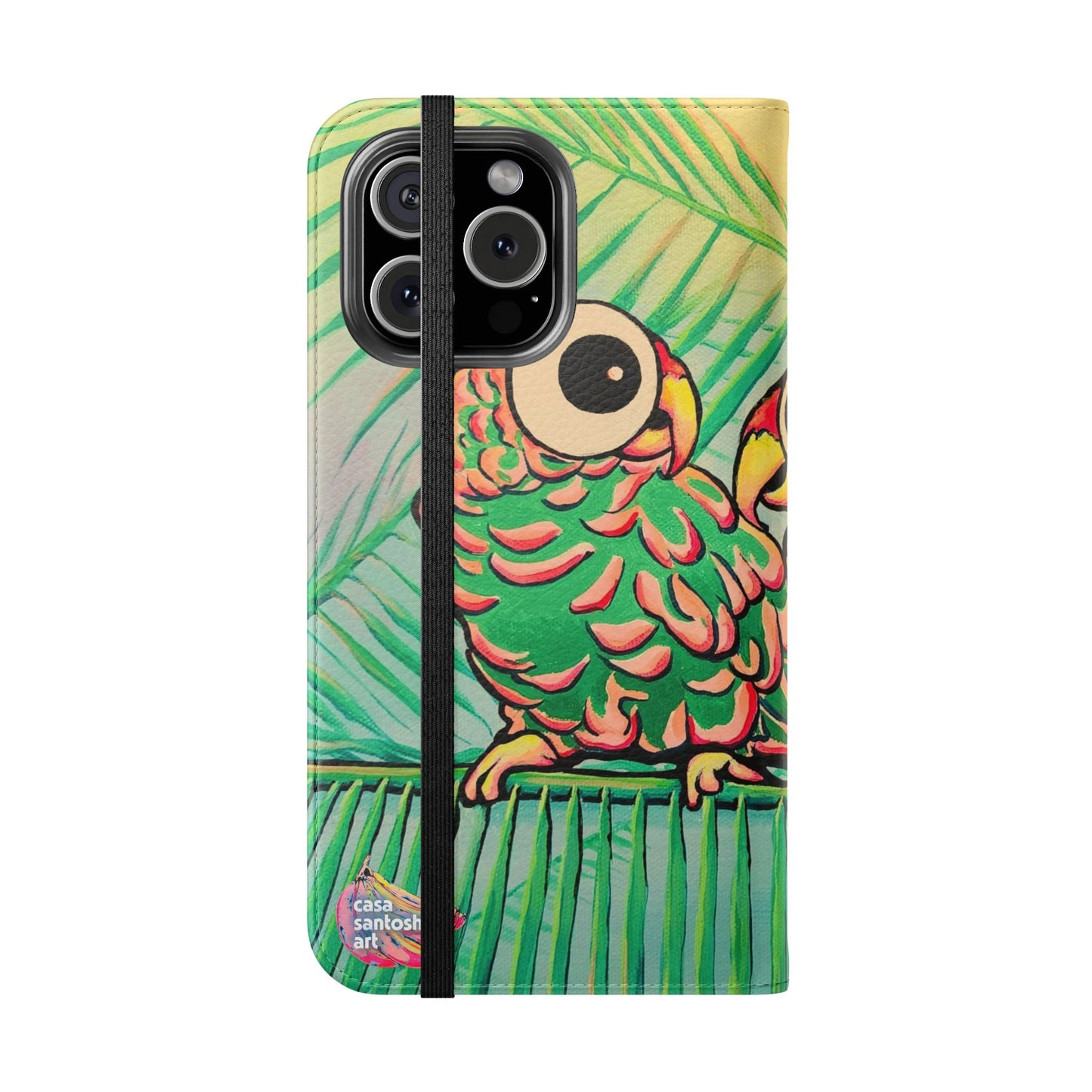 Chatty Cyclops Parrots Flip Phone Case – Wallet Cover with Card Slots