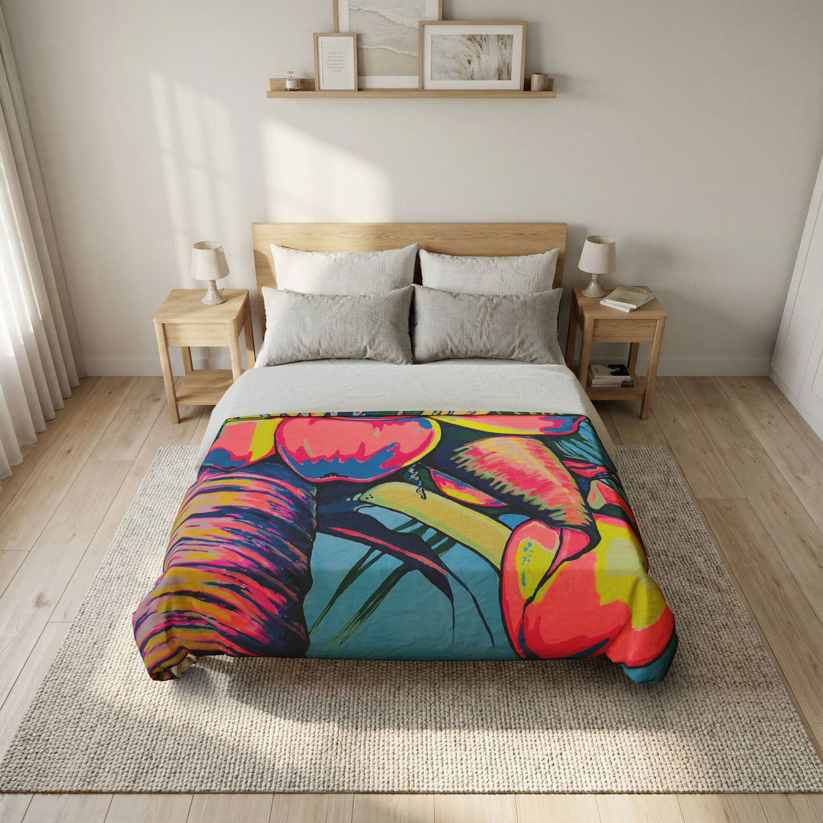 Neon Coconuts Duvet Cover