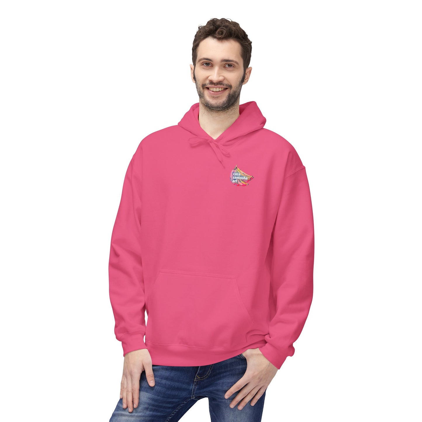 Sweat à capuche doux unisexe néon motif sushis