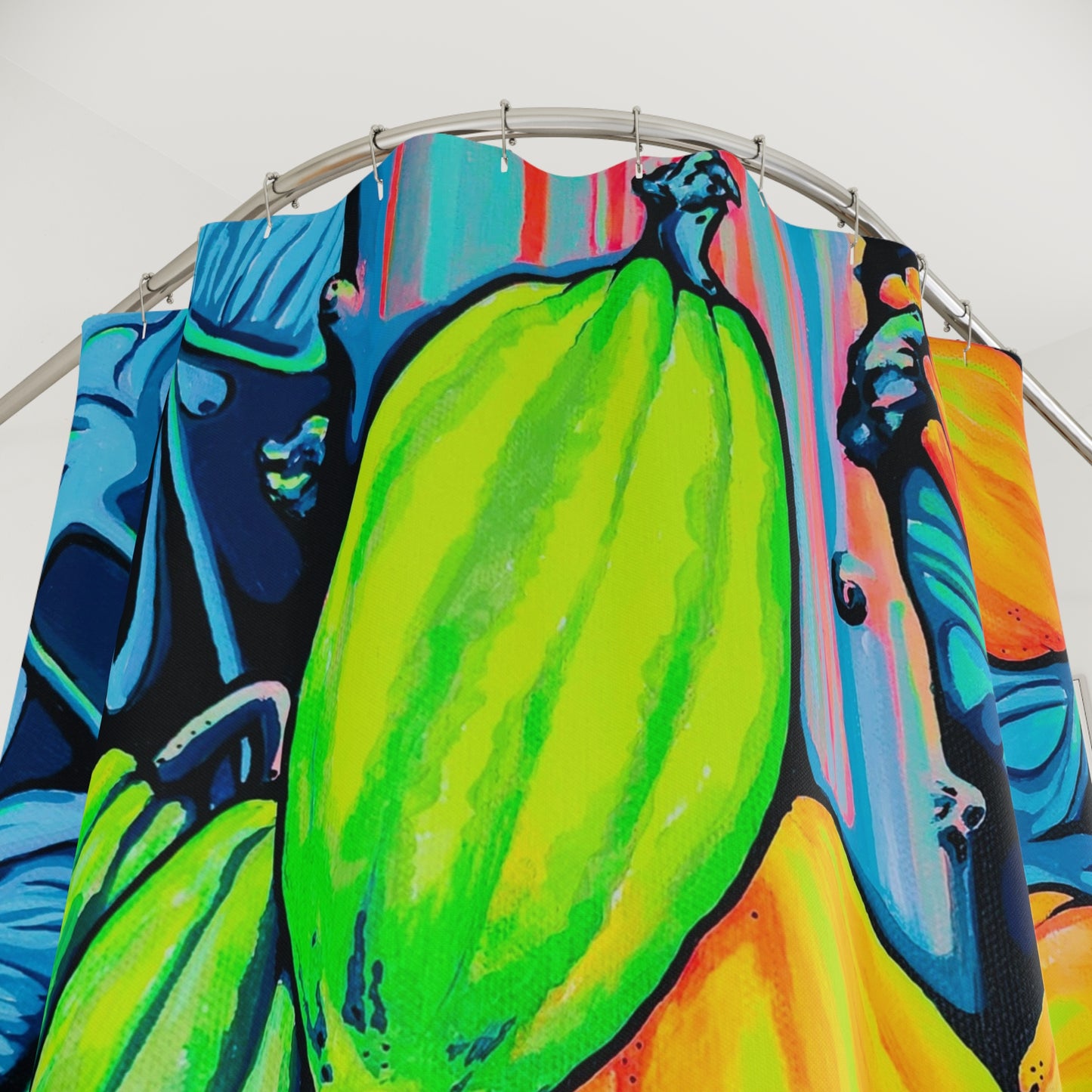 Neon Cacao Pop Art Shower Curtain