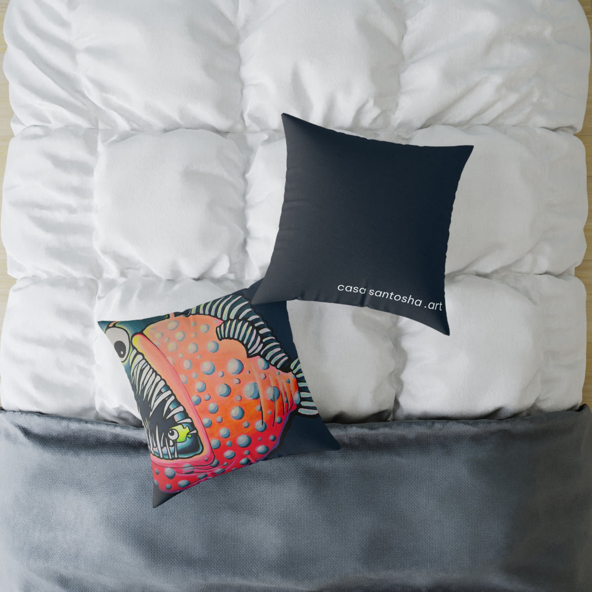 Cyclops Anglerfish Art Canvas Decorative Pillow