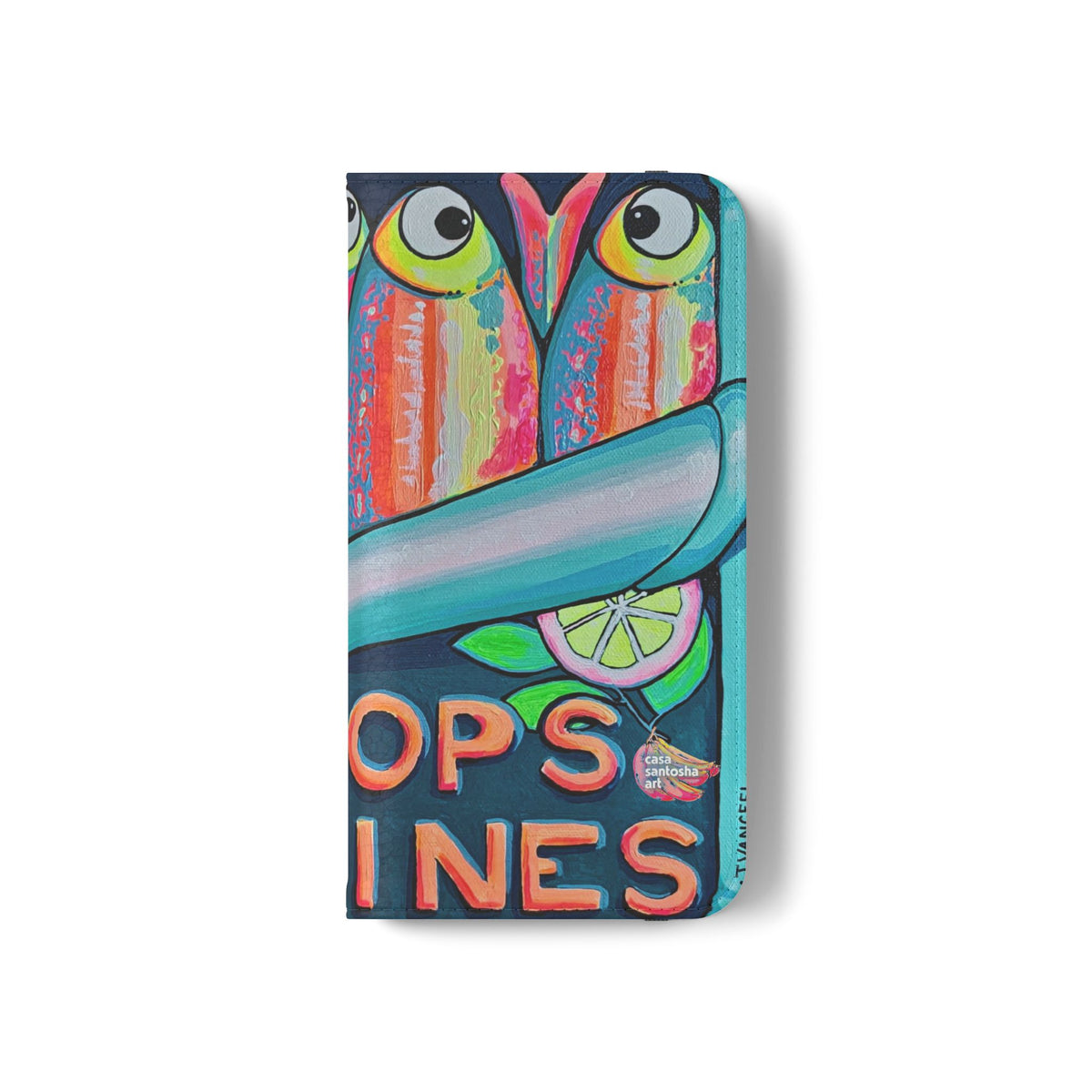 Neon Sardines Flip Phone Case – Wallet Cover with Card Slots