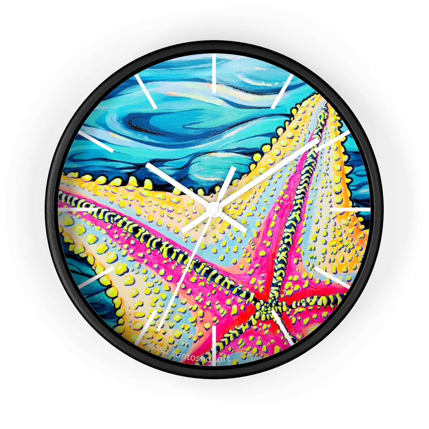 Starfish Beach Bocas Pop Art Wall Clock