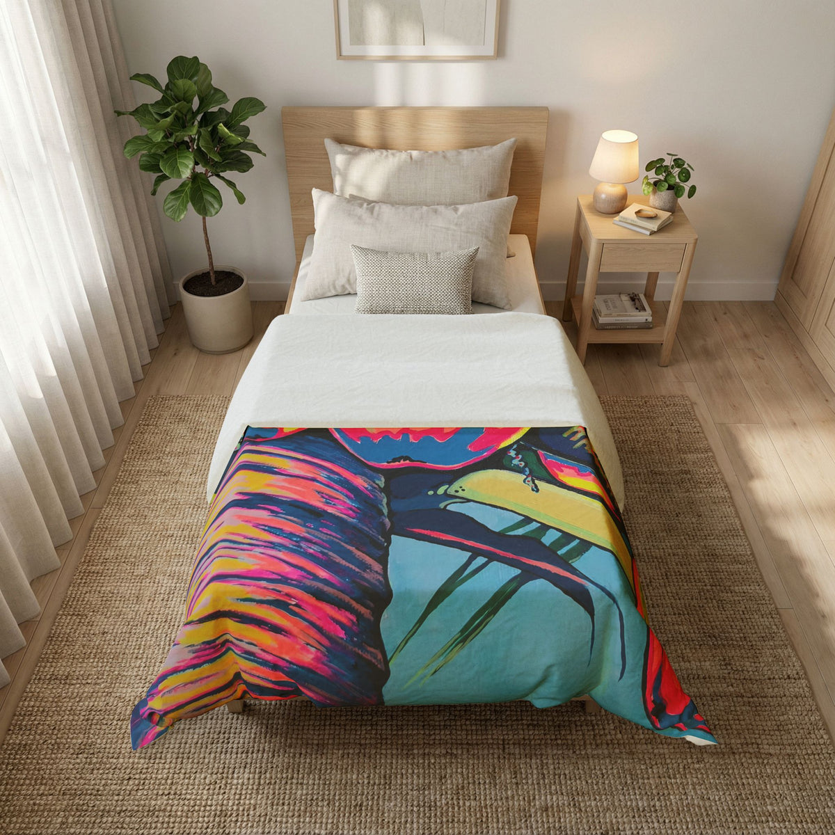 Neon Coconuts Duvet Cover