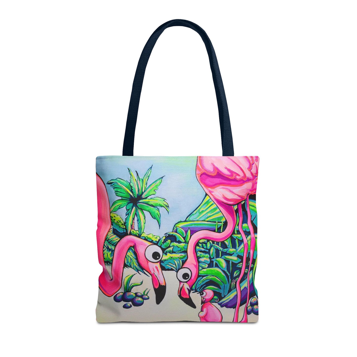 Premium Cyclops Flamingo Family Tote Bag, Original Artist Design, Reusable Shopping Tote,  Eco-Friendly
