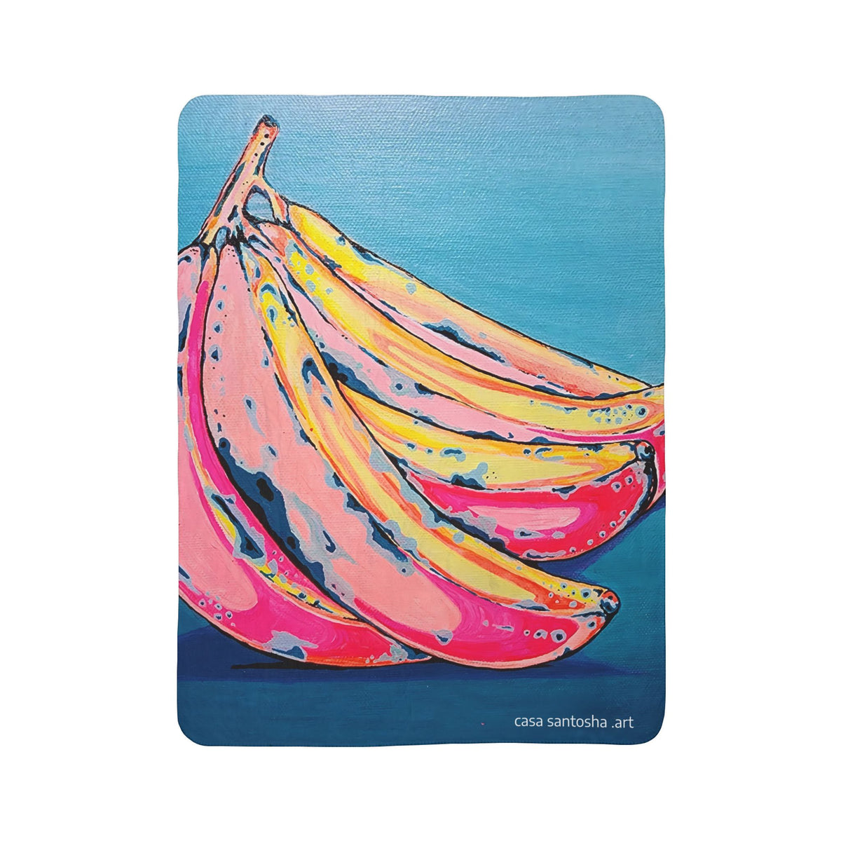 Neon Bananas Fleece Sherpa Blanket